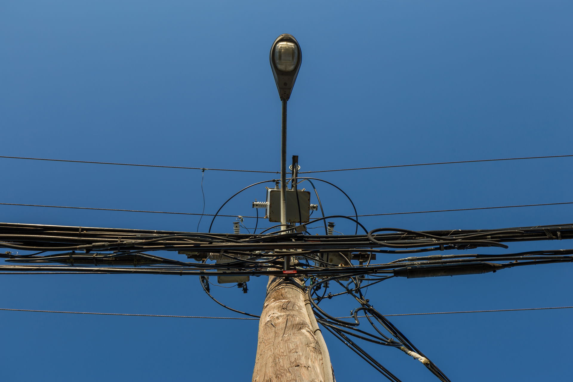 Top of power line, Saanich, British Columbia, Canada