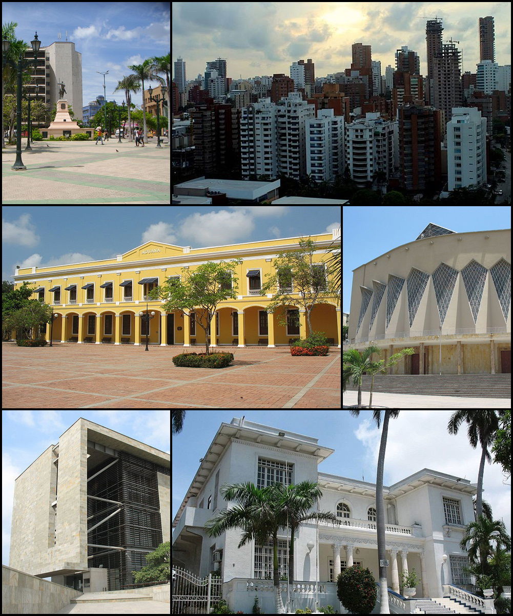 Photo montage of the city of Barranquilla,Colombia.