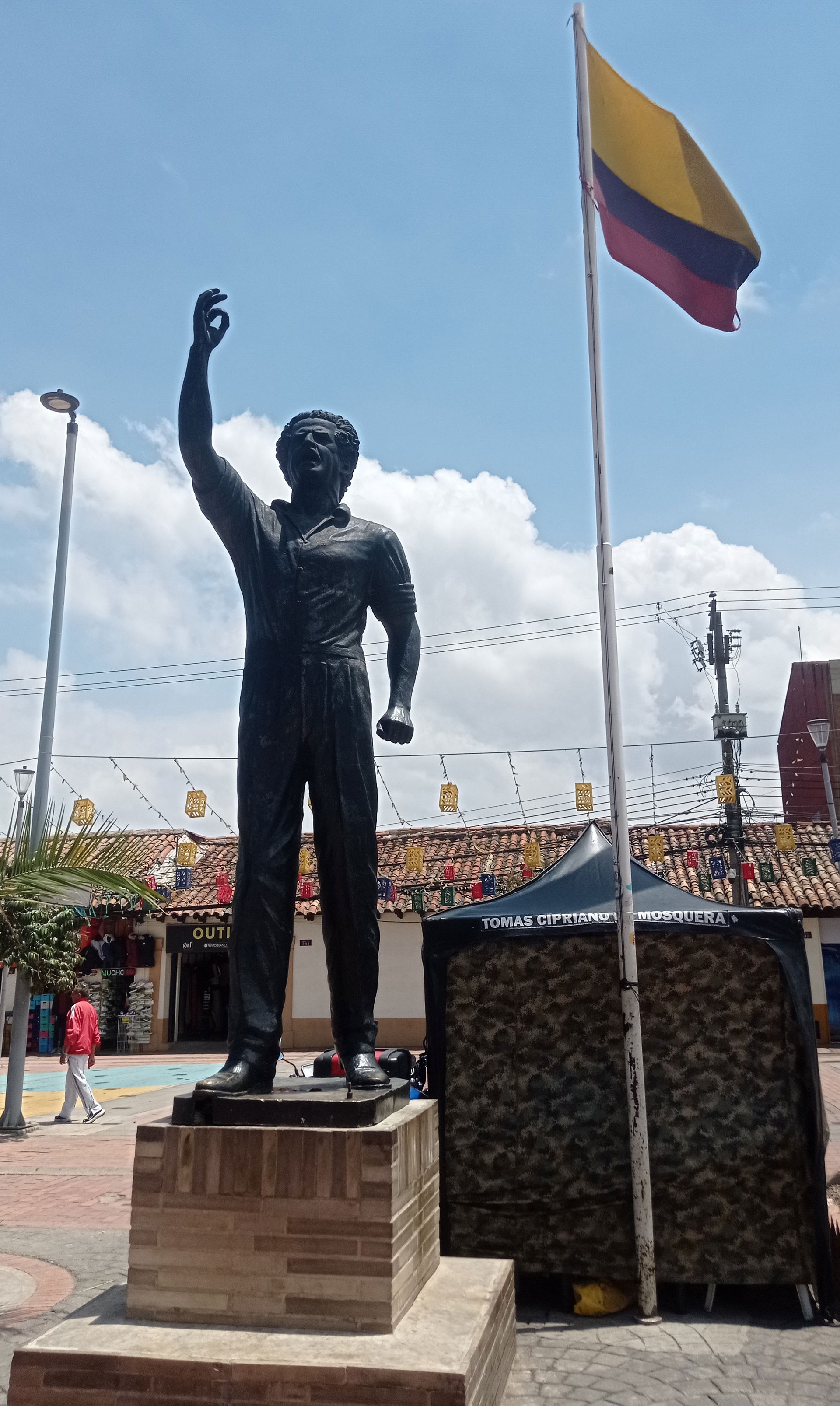 Sculture in Main square in Soacha, Colombia