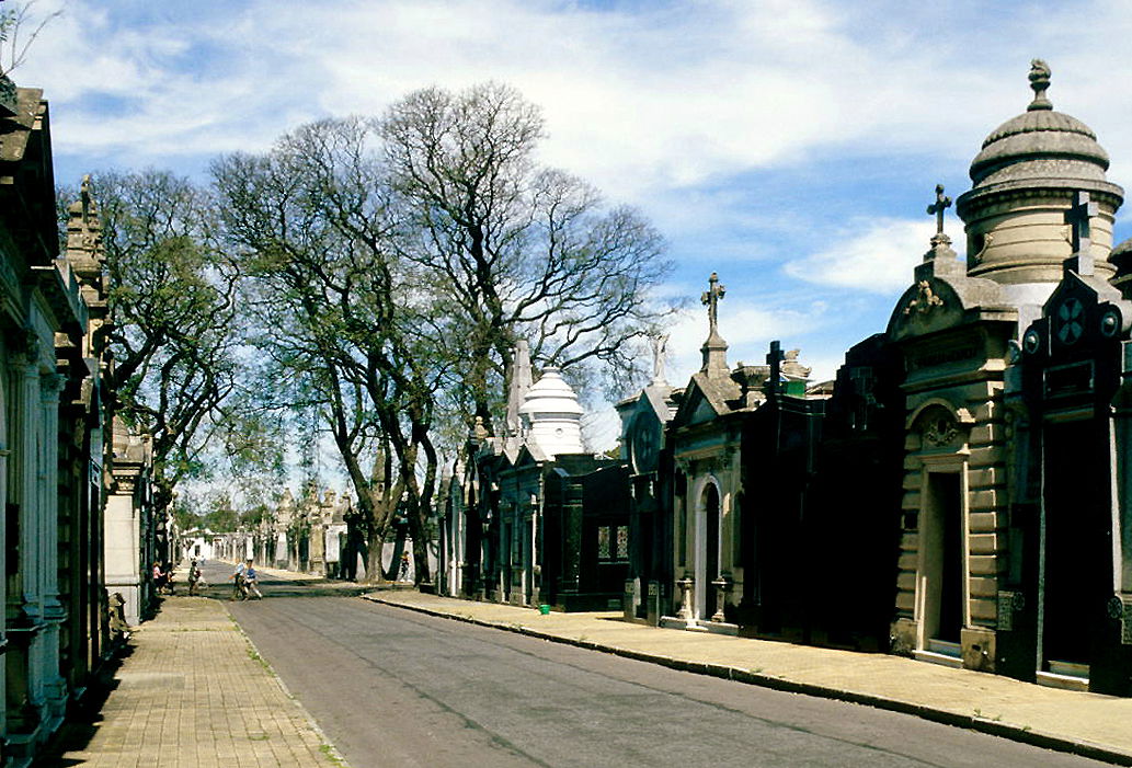 A street inside Chacarita Cemetery. Buenos Aires, Argentina
