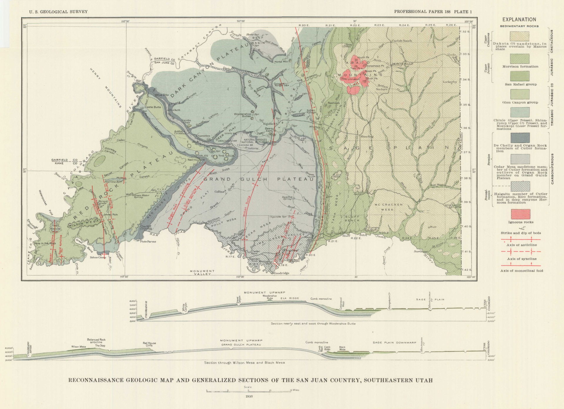 Reconnaissance geologic map and generalized sections of the San…