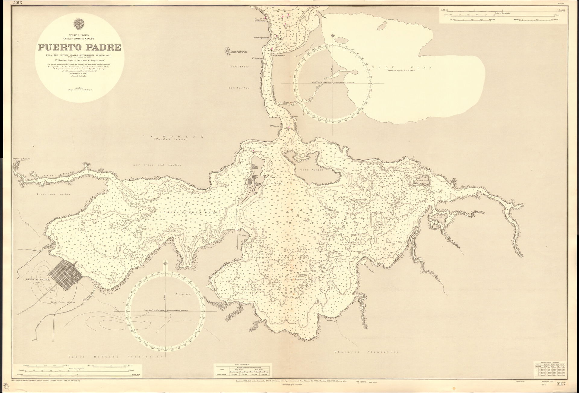 Nautical chart of Puerto Padre. Not current - not to be used fo…