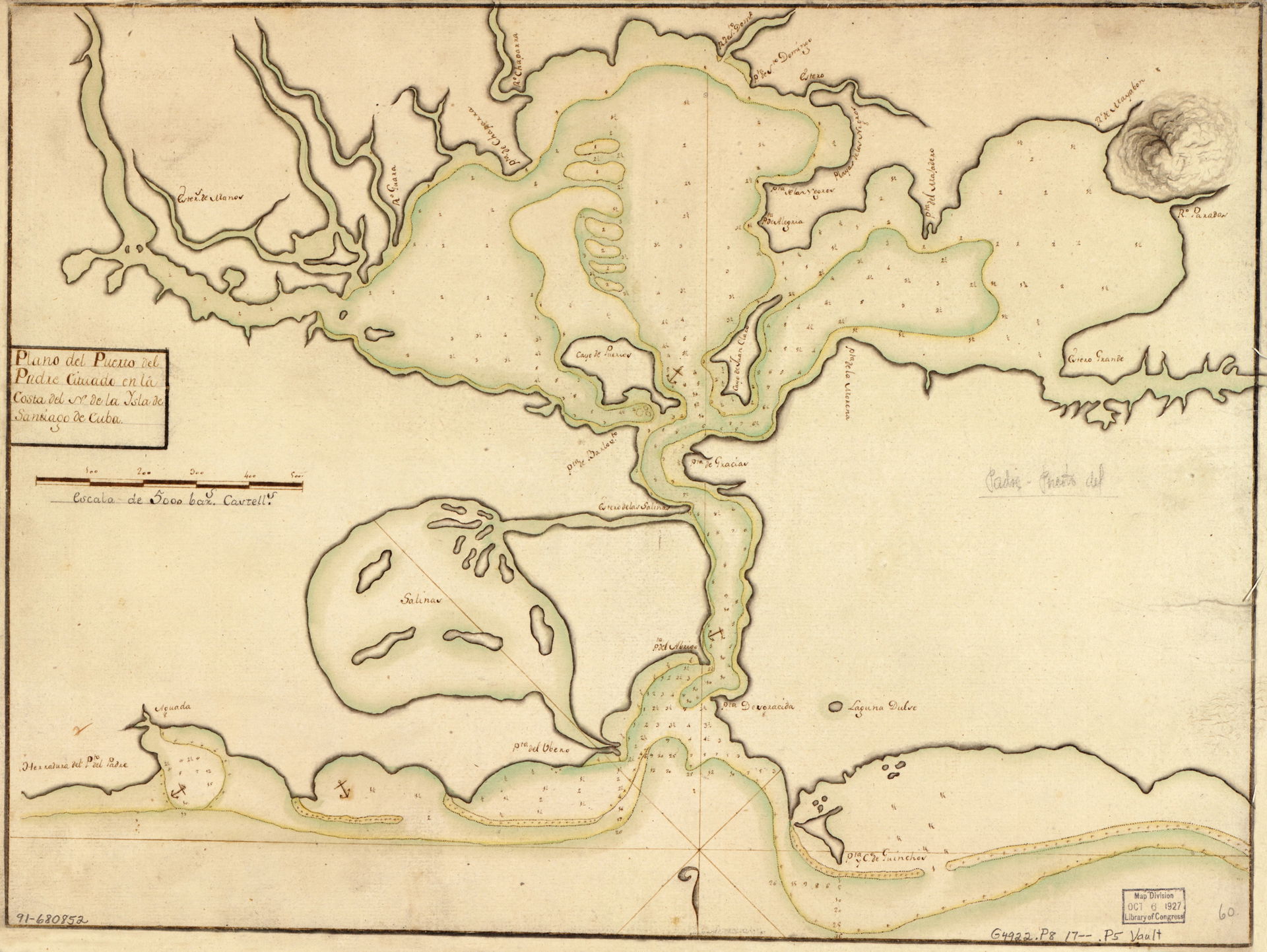 Relief shown by shading. Depths shown by soundings. Oriented wi…
