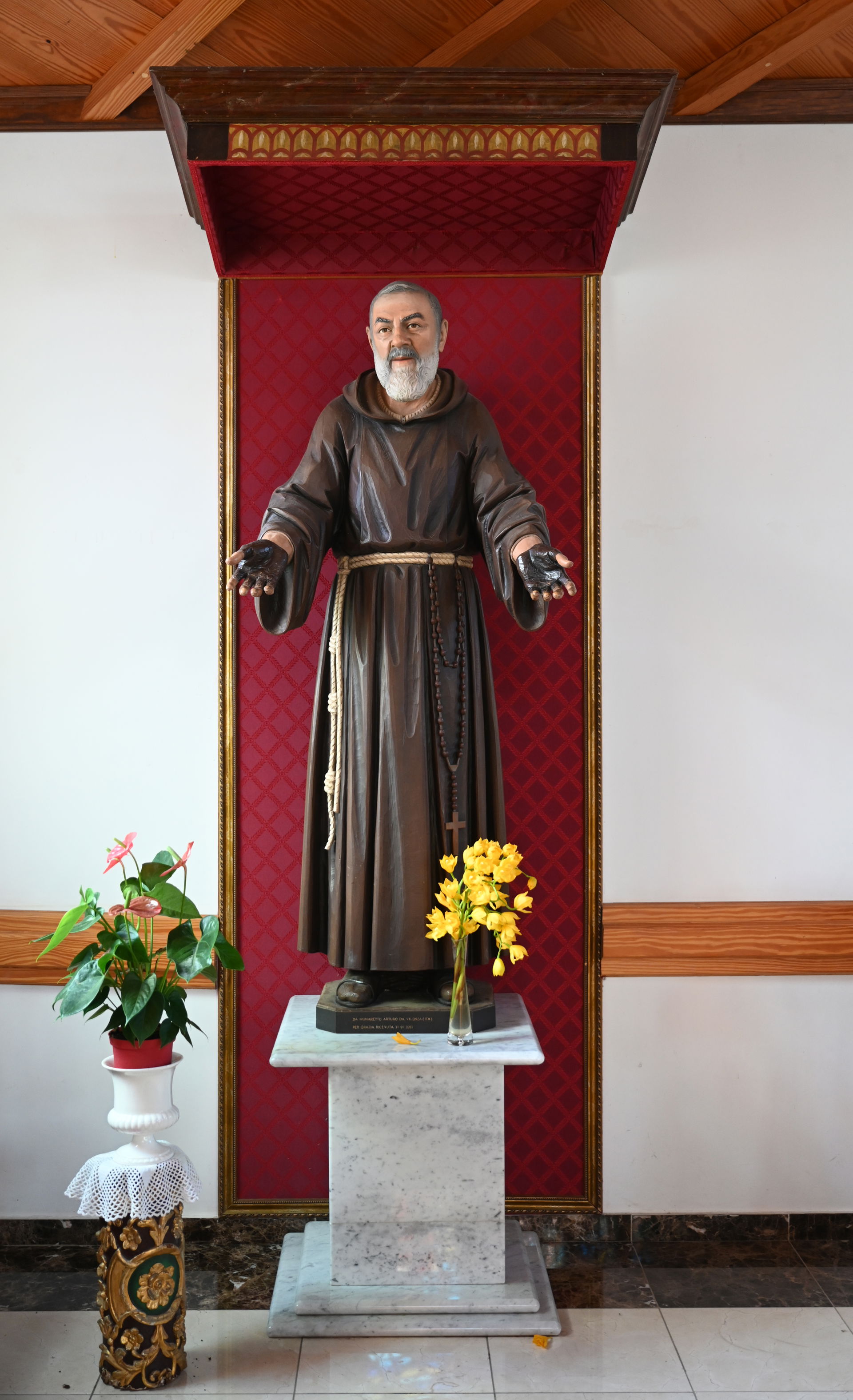 Statue of Padre Pio in Iglesia Nuestra Señora de la Paz in Puer…