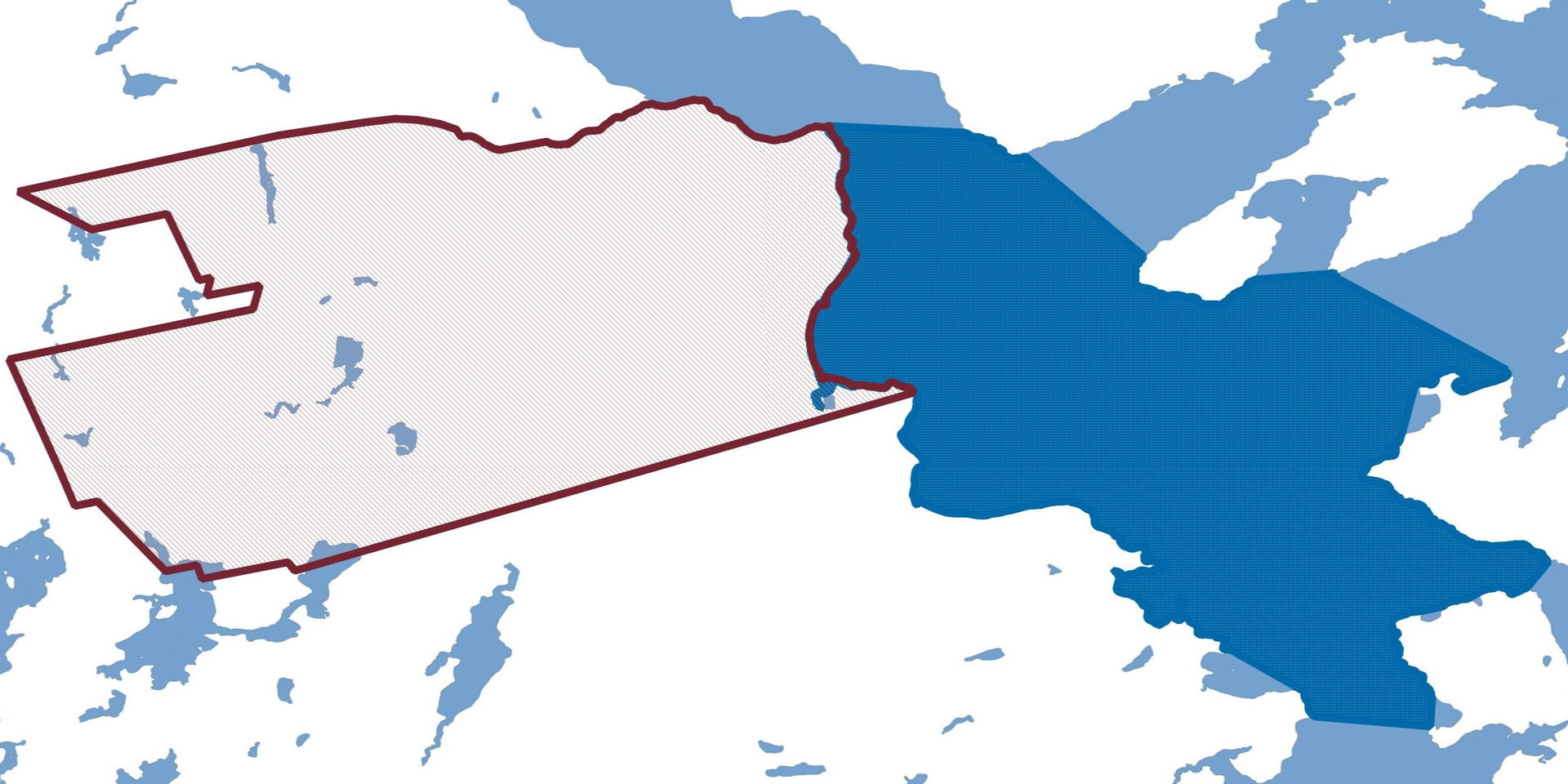 Map of the approximate boundaries of the Grand Bay (shown in bl…