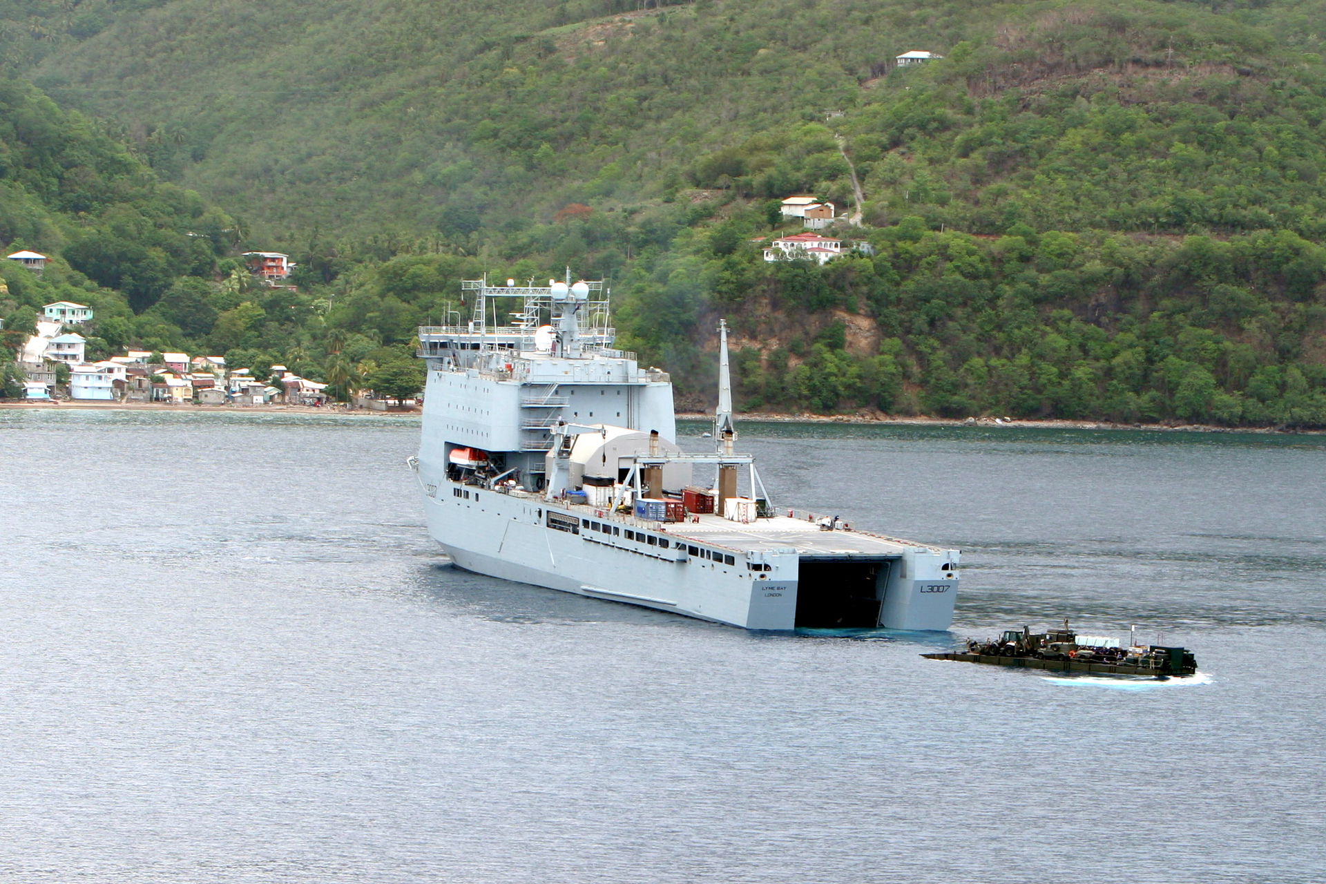 Image of  RFA Lyme Bay, seen here in Bioche, Dominica.
The Brit…