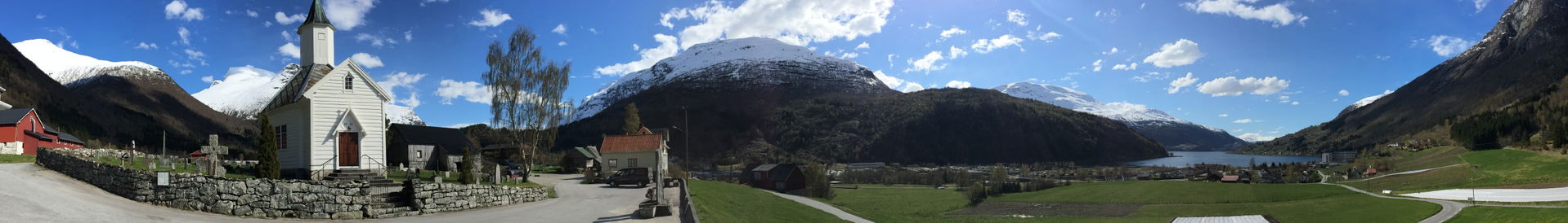 Fold-out-panorama of Loen Church in Loen, Stryn Municipality, S…