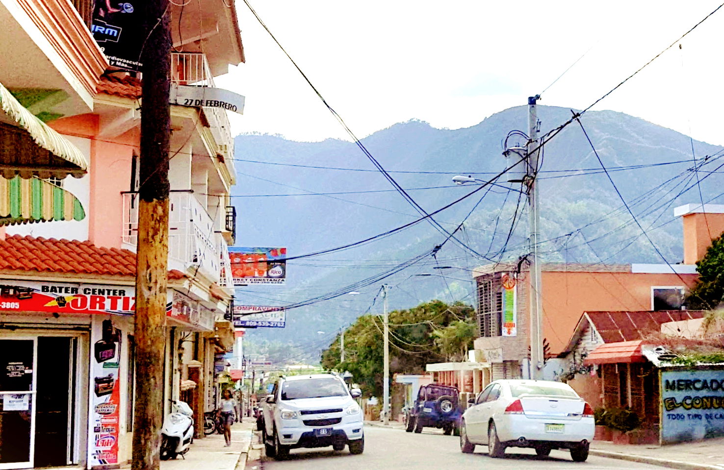 Streets of Constanza Dominican Republic downtown area.