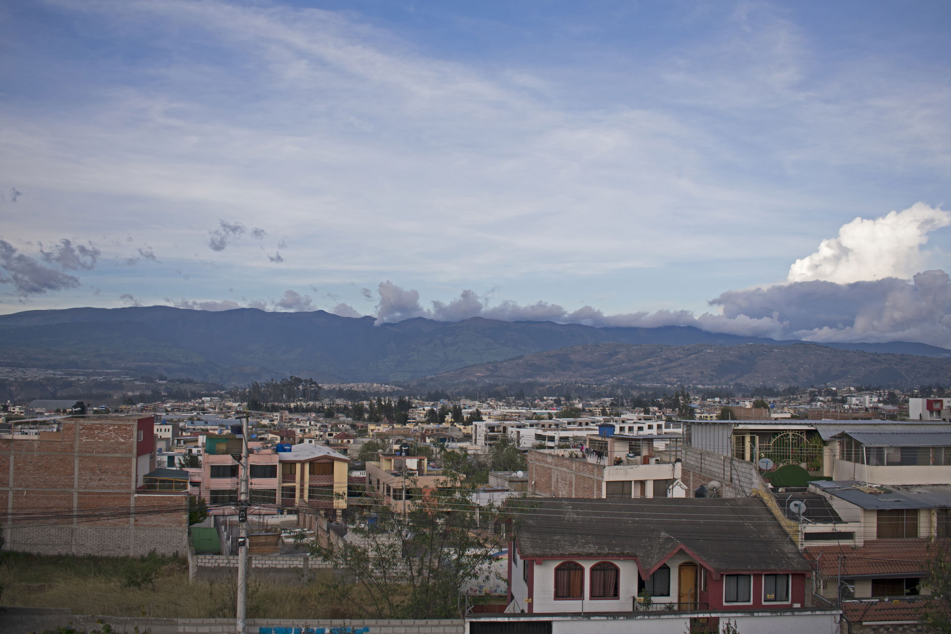 View from Hotel Jardines to the east, Ambato, Tungurahua, Ecuad…