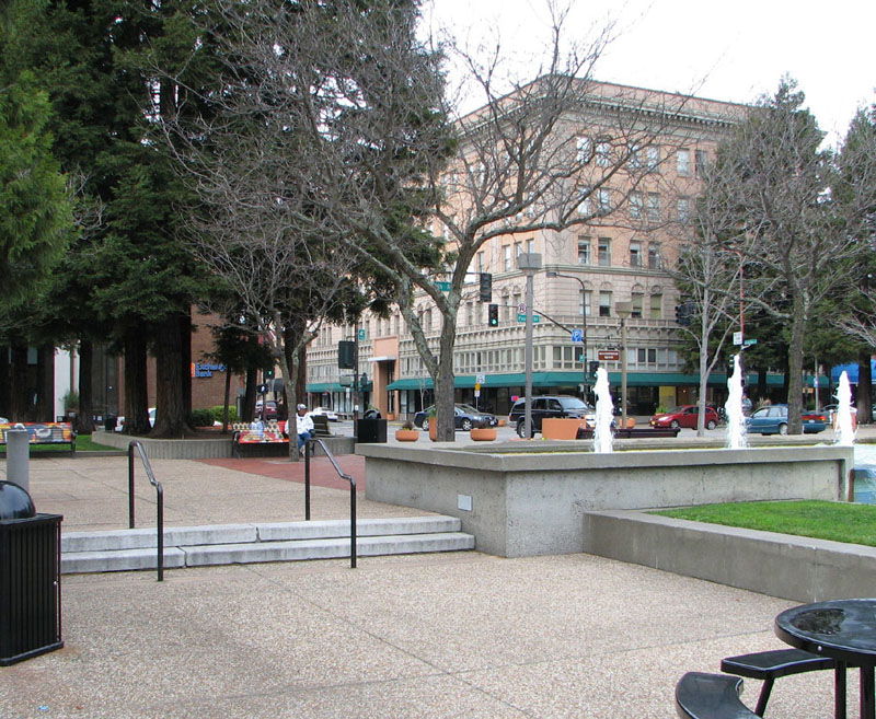 This is Old Courthouse Square, the heart of downtown Santa Rosa…