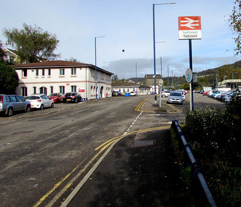 Treforest railway station name sign