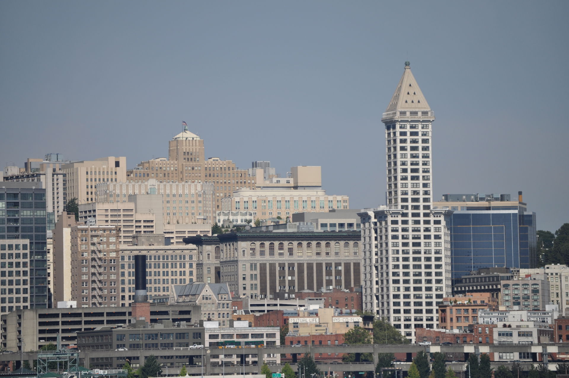 Smith Tower, Seattle, Washington, seen from Elliott Bay. Among …