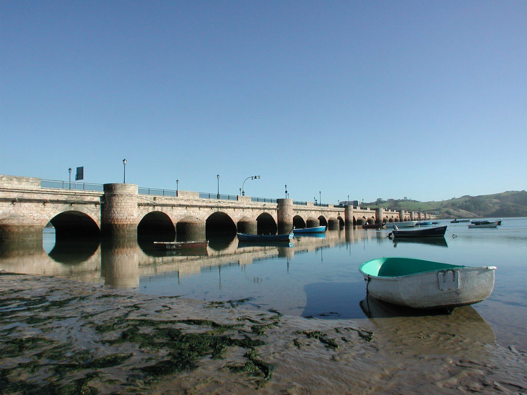 The Maza bridge in San Vicente de la Barquera. Cantabria, Spain.