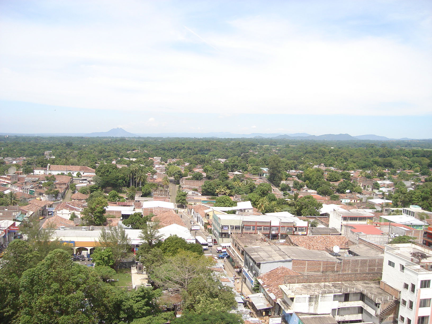 Vista aérea de la ciudad de Zacatecoluca