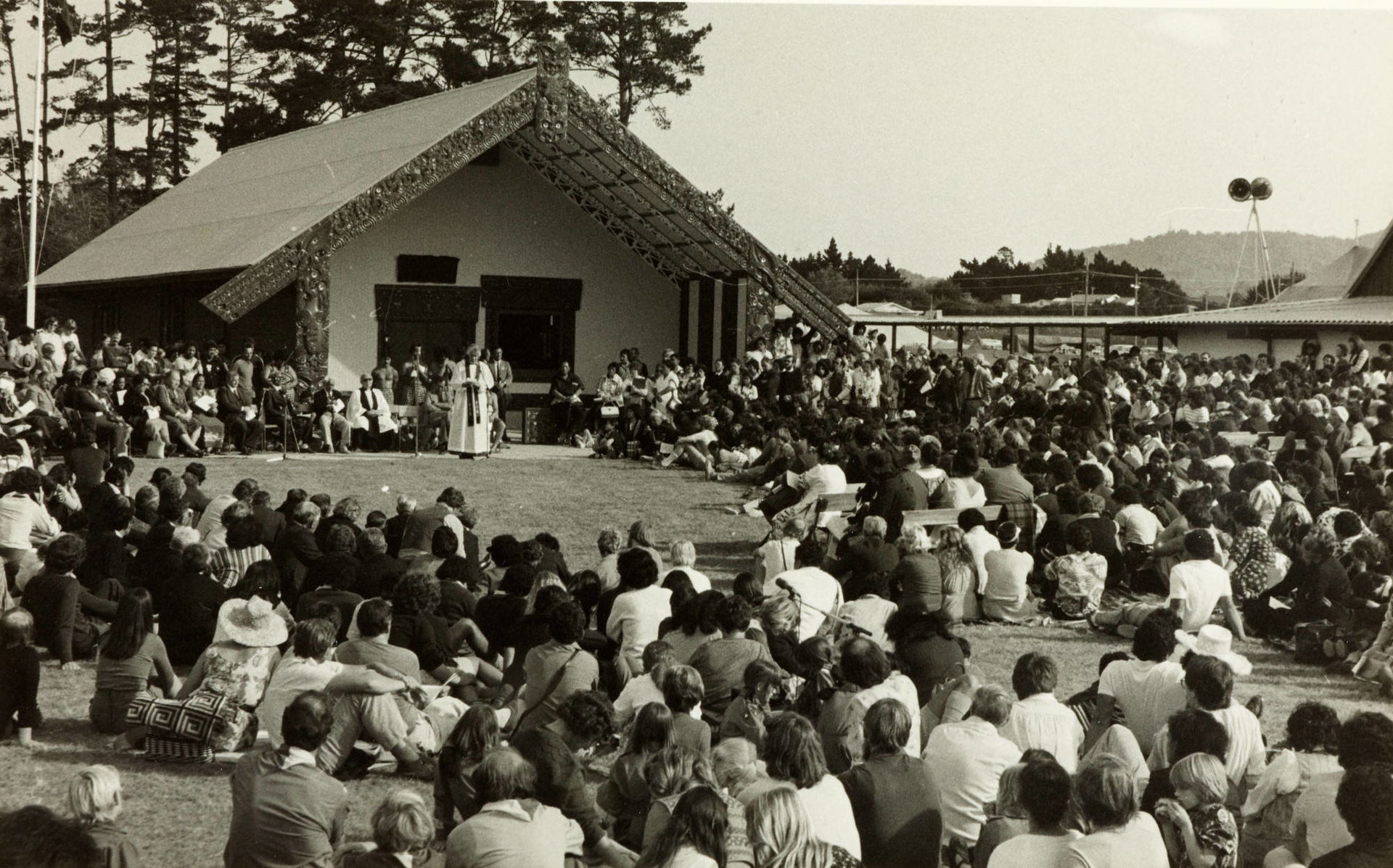 Opening of the Waititi Marae, Oratia 19/4/80. View of a scene a…