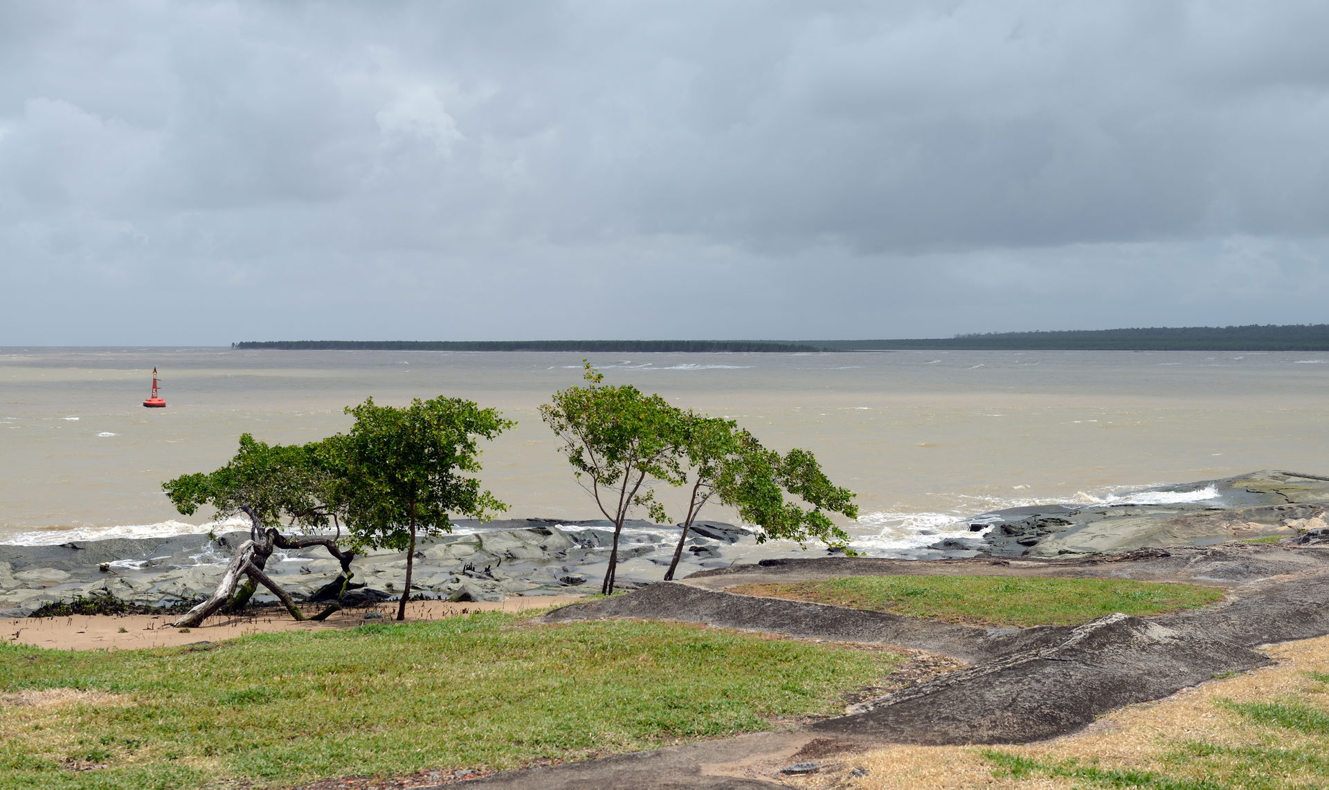 French Guiana, estuary of the river Kourou as from Pointe des r…