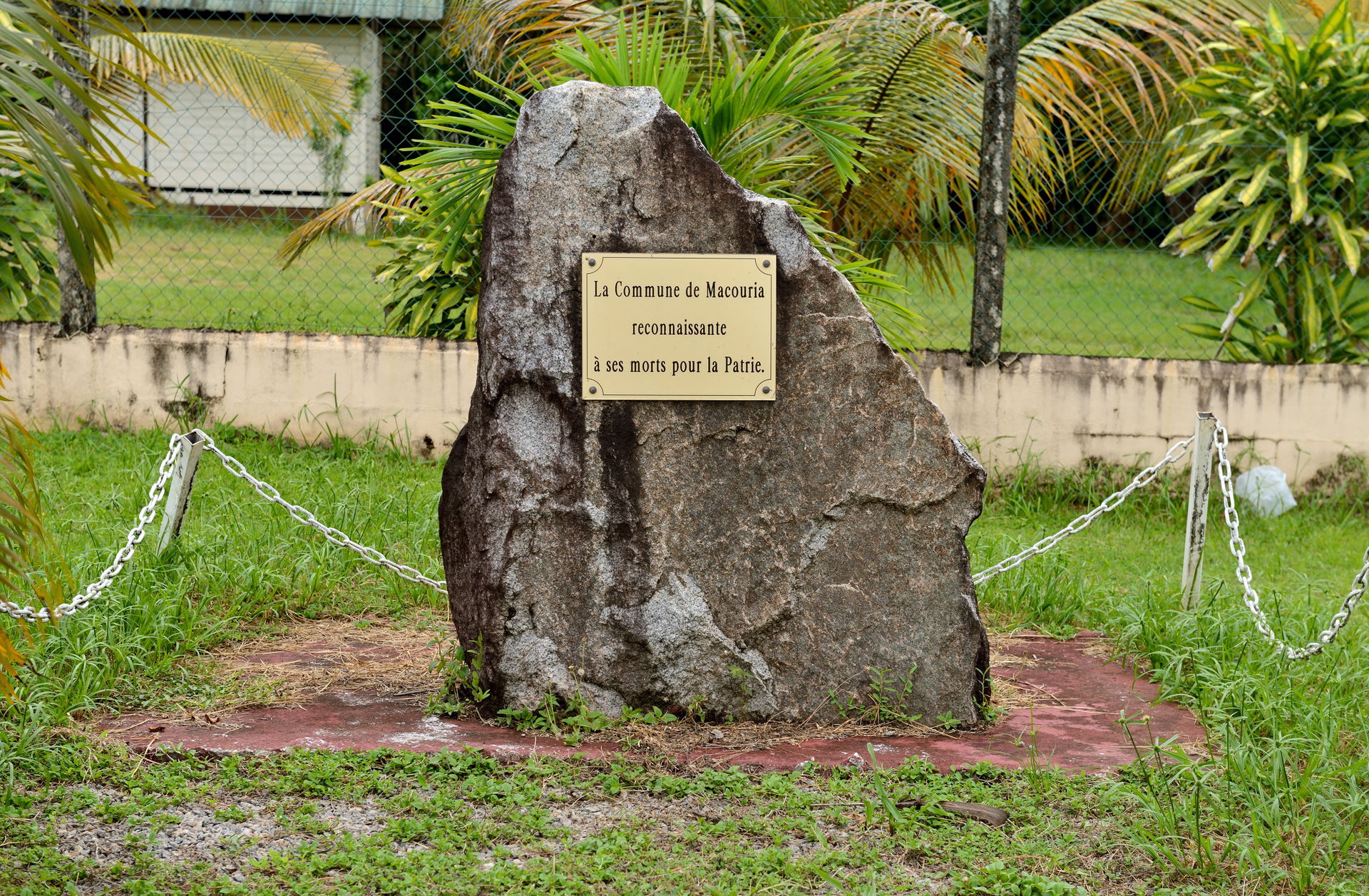 War memorial at Tonate, commune of Macouria in French Guiana.