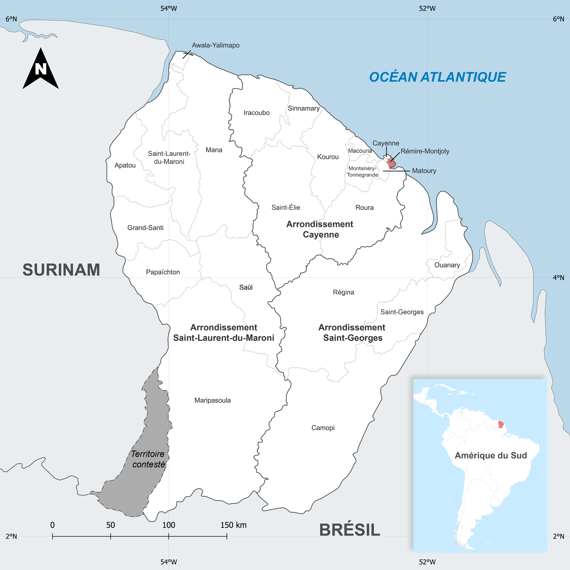 Locator Map of the Remire-Montjoly commune in French Guiana. Th…