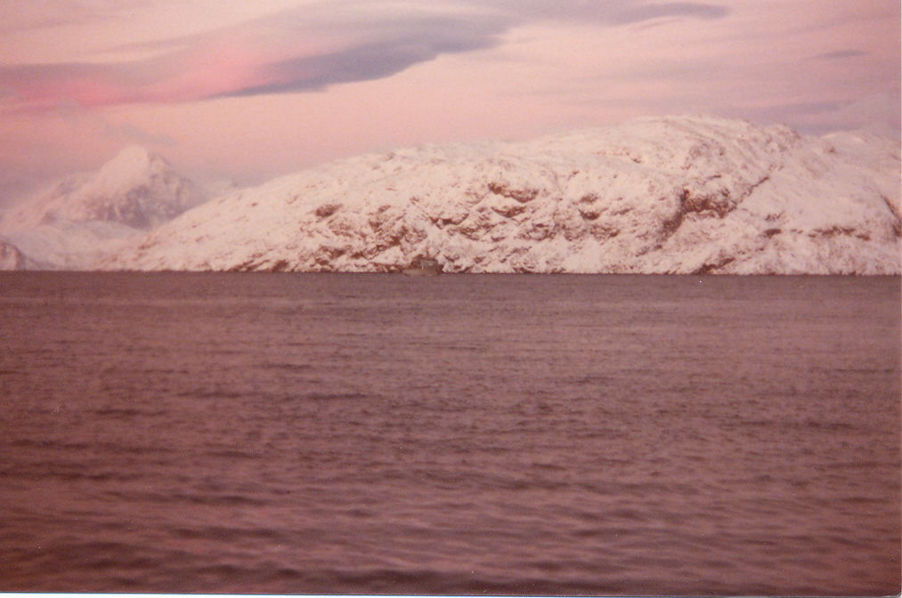 Colored clouds over Arsuk Fjord in South Greenland