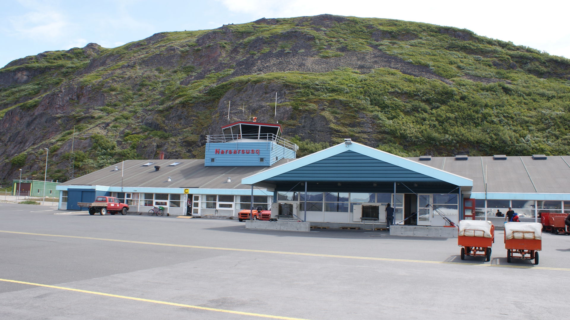 Narsarsuaq Airport, Greenland. Terminal from the tarmac.