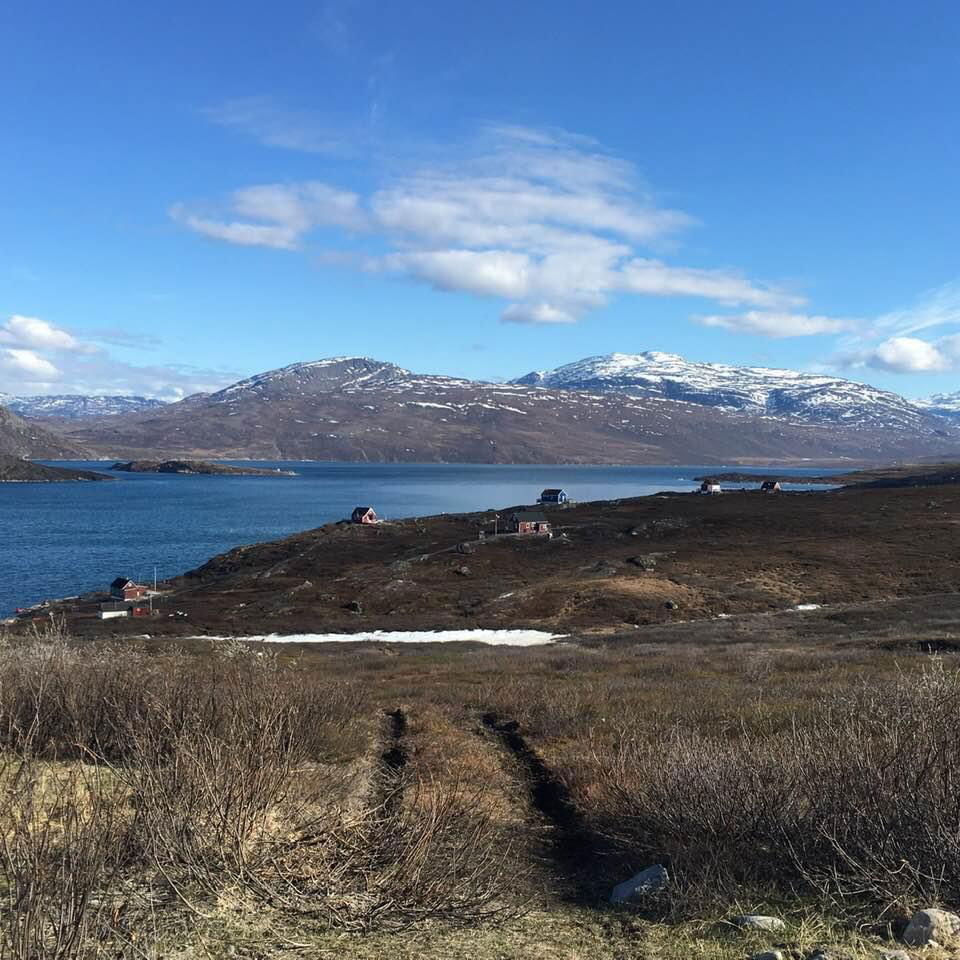 View of the fjord from sheep farm in Neriunaq, Sermersooq, Gree…