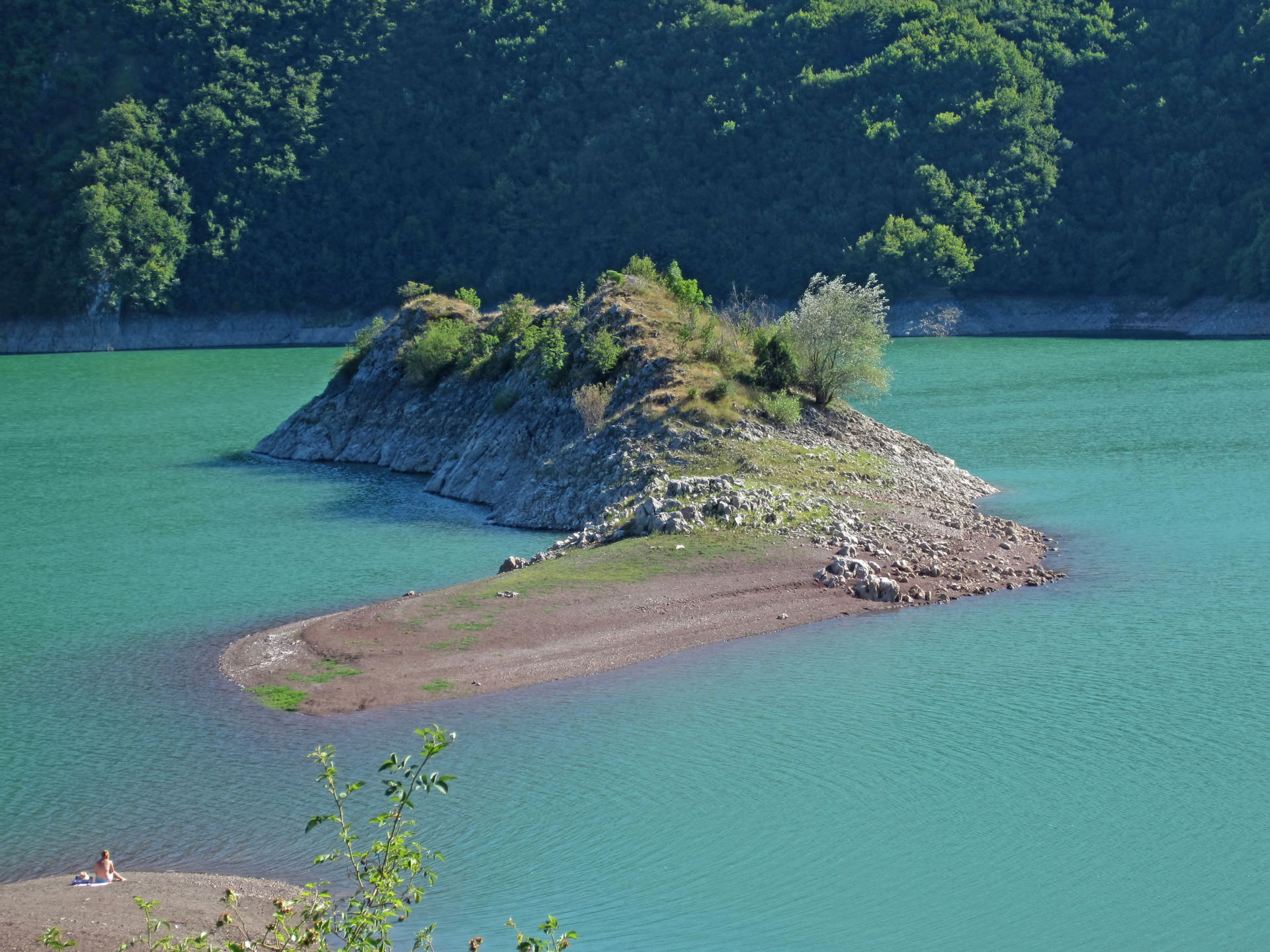 An island at Sjenica Lake, formed after submerging the terrain …