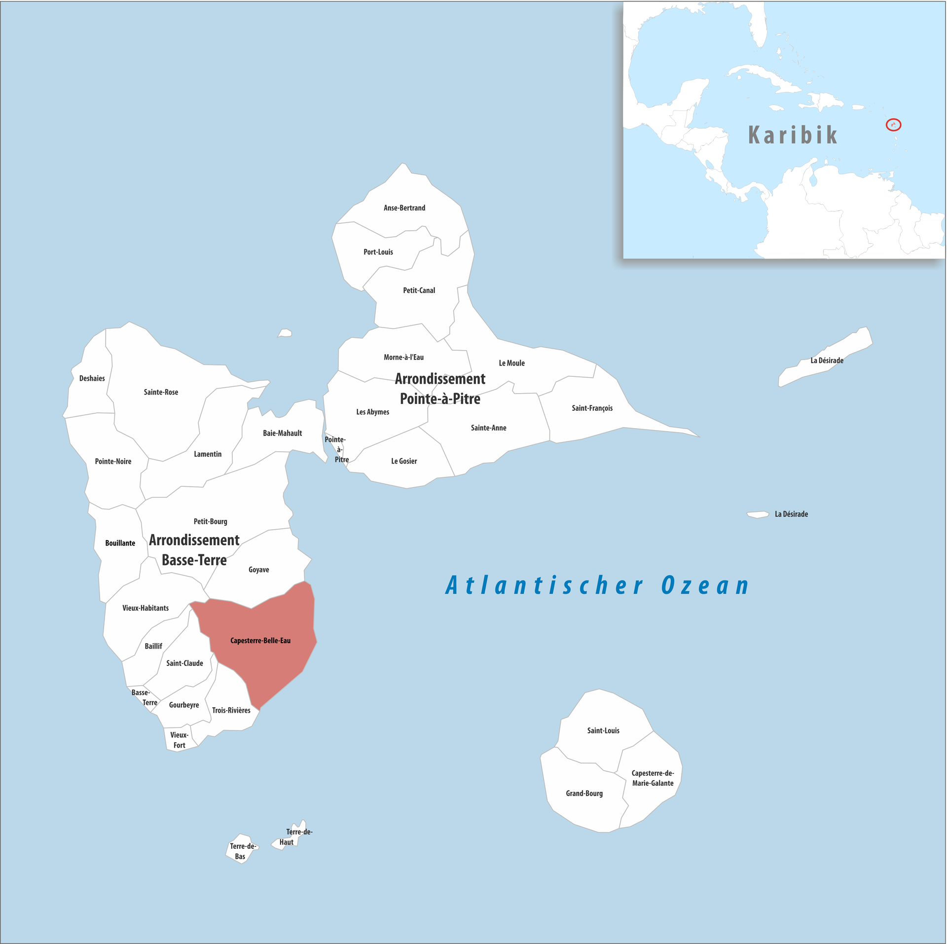 Lage der Gemeinde Capesterre-Belle-Eau