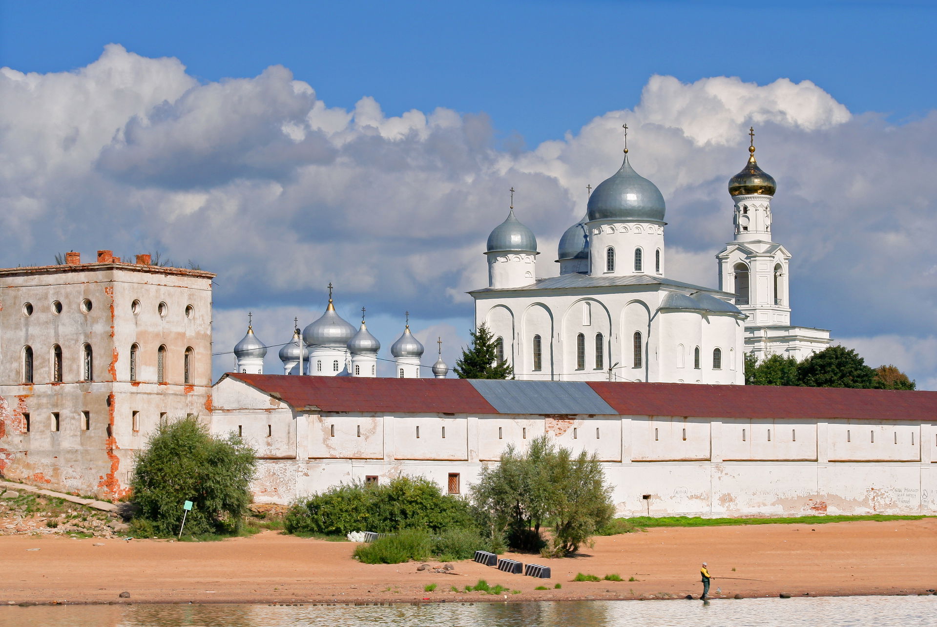 Views of Velikiy Novgorod. The Yuriev Monastery as seen from th…