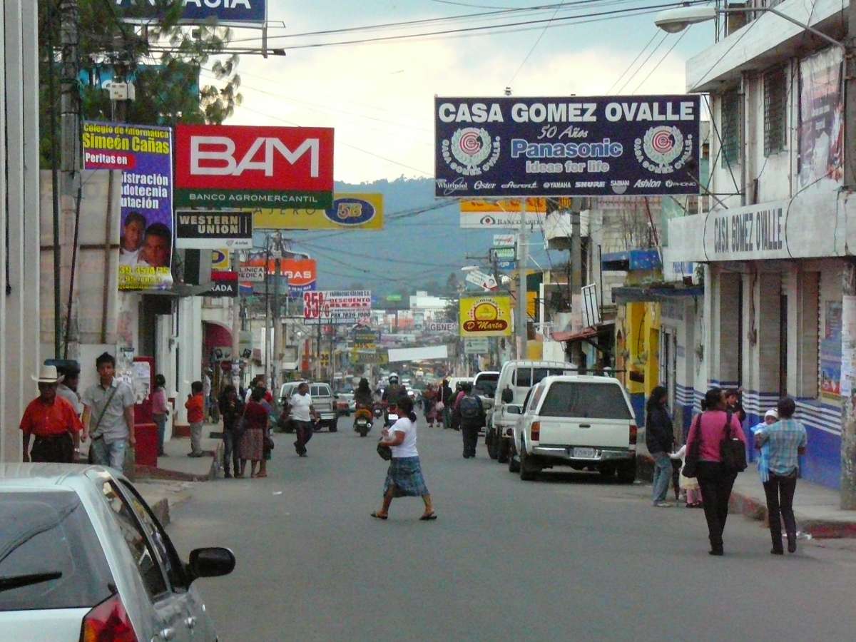 Calle 1 in downtown Chimaltenango just outside of the Central P…