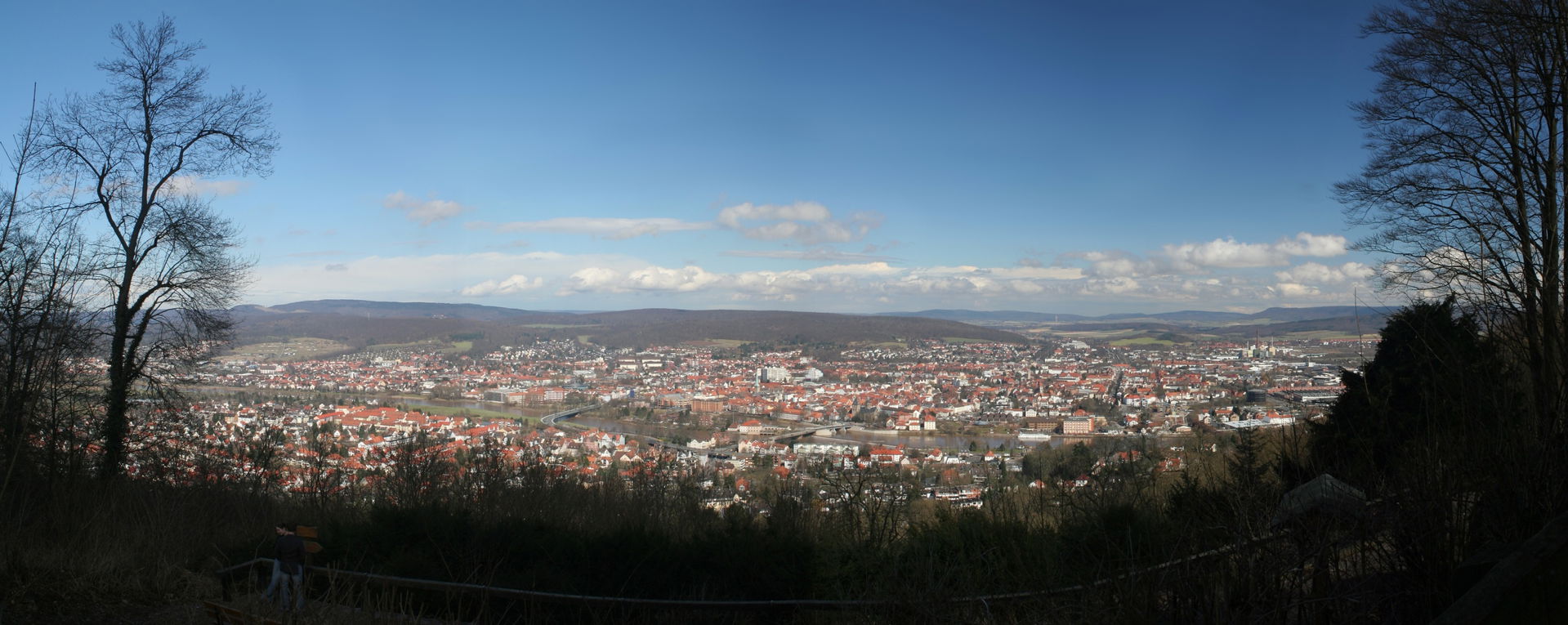 Panoramic view over the city of Hameln (Hamelin) in Germany. Th…