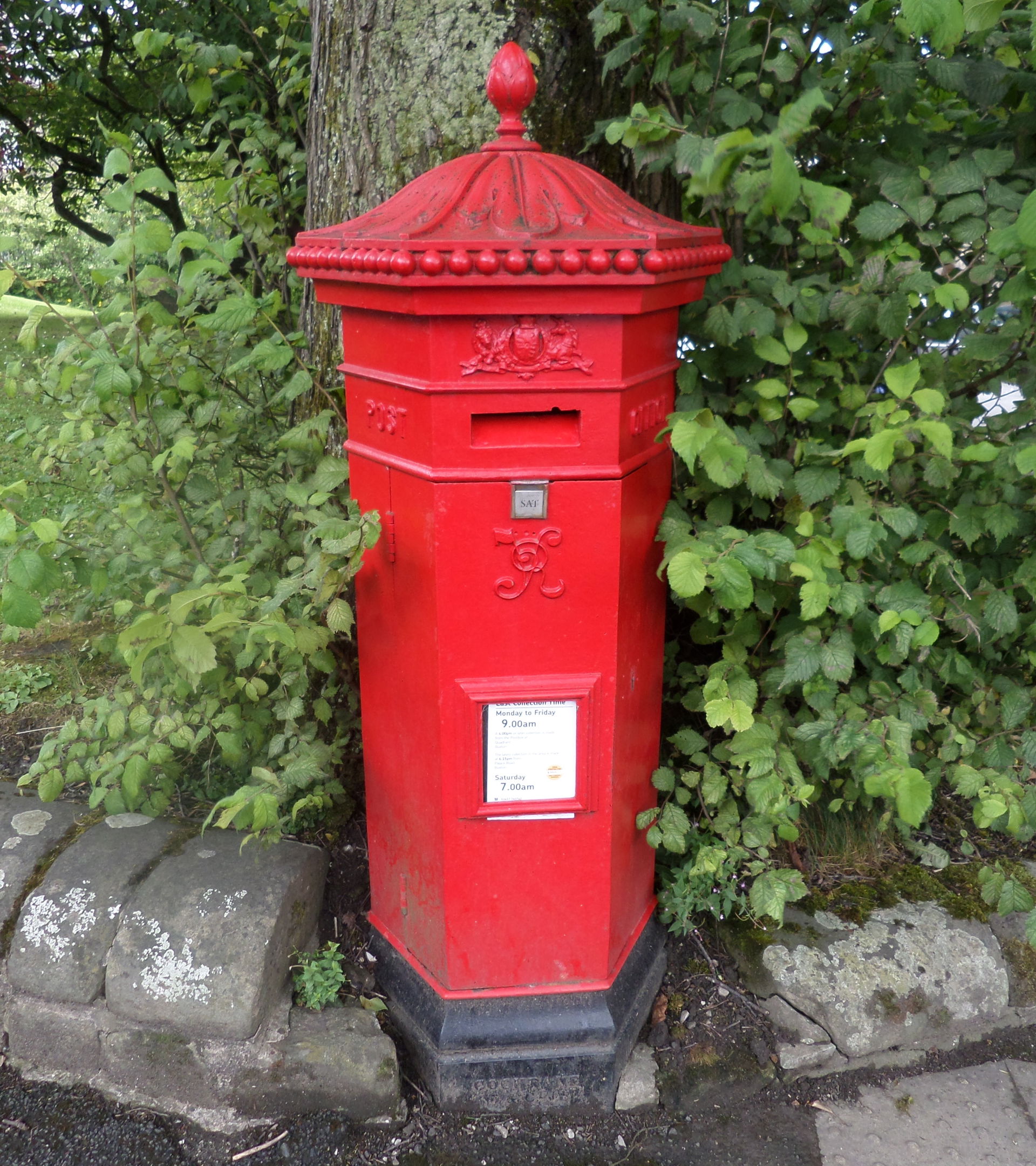 Victorian postbox SK17 1 at Buxton, Derbyshire, England.