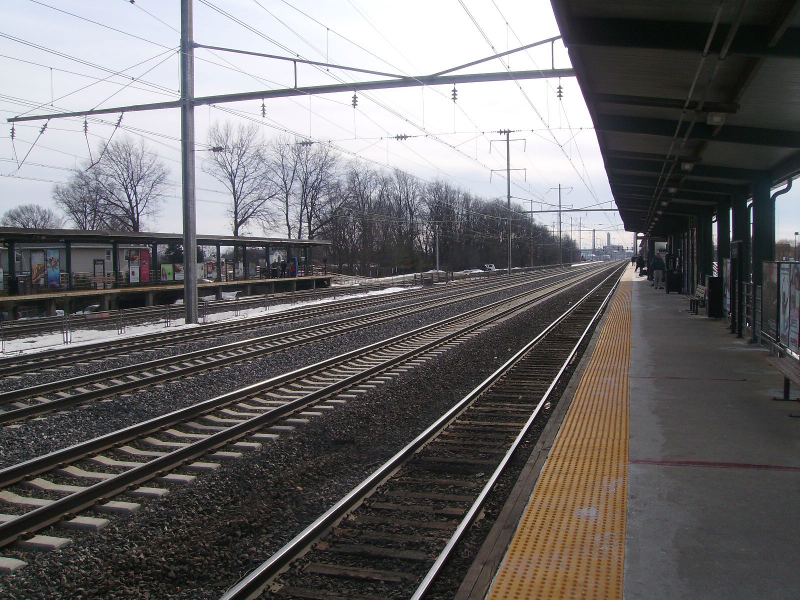 The Trenton-bound platform at the Linden station in Linden, New…