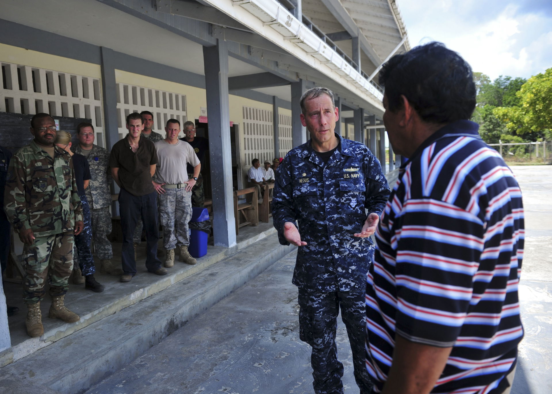 OREALLA, Guyana (Oct. 19, 2010) Capt. Thomas Negus, commodore o…