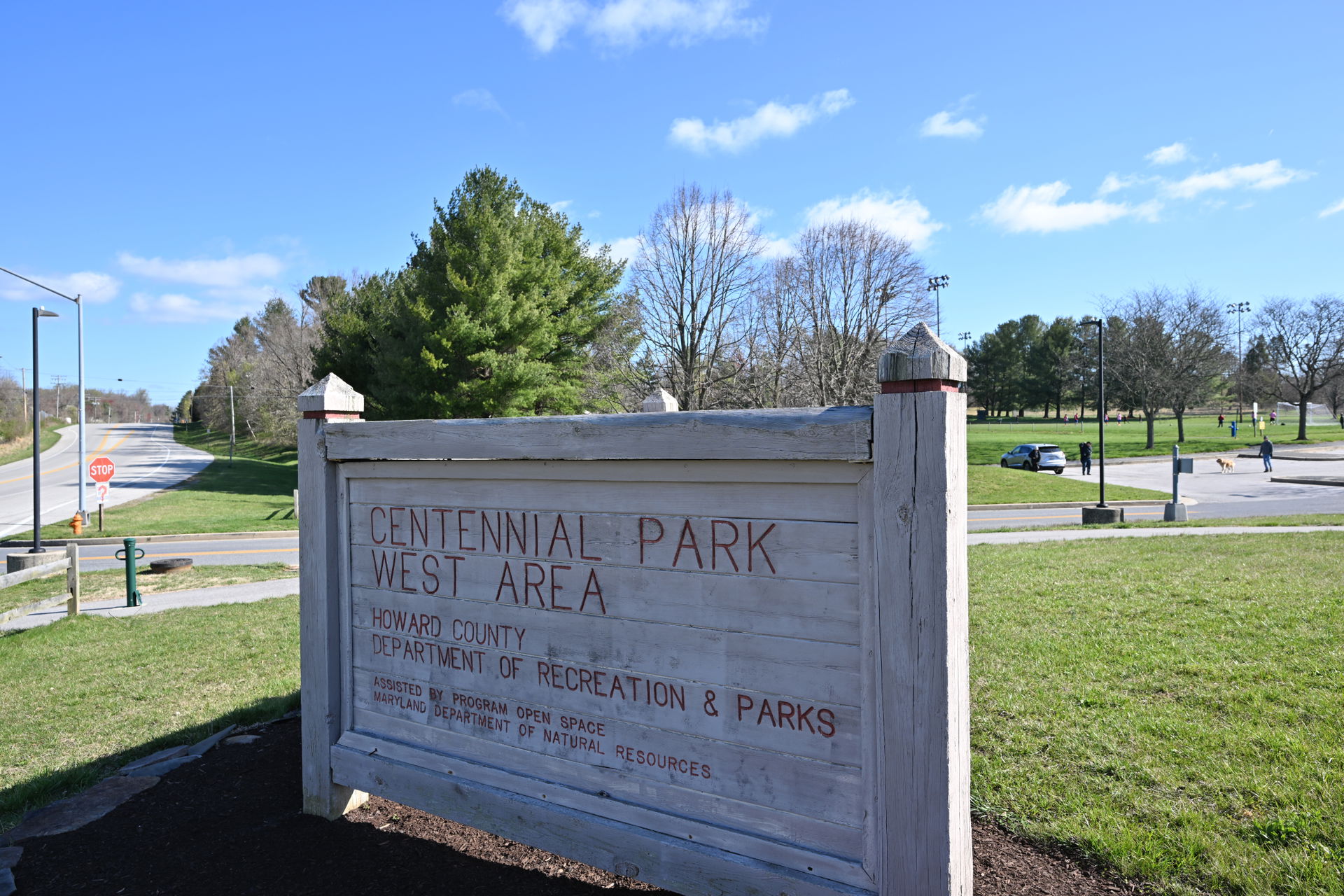 The sign for the west area of Centennial Park with Centennial L…