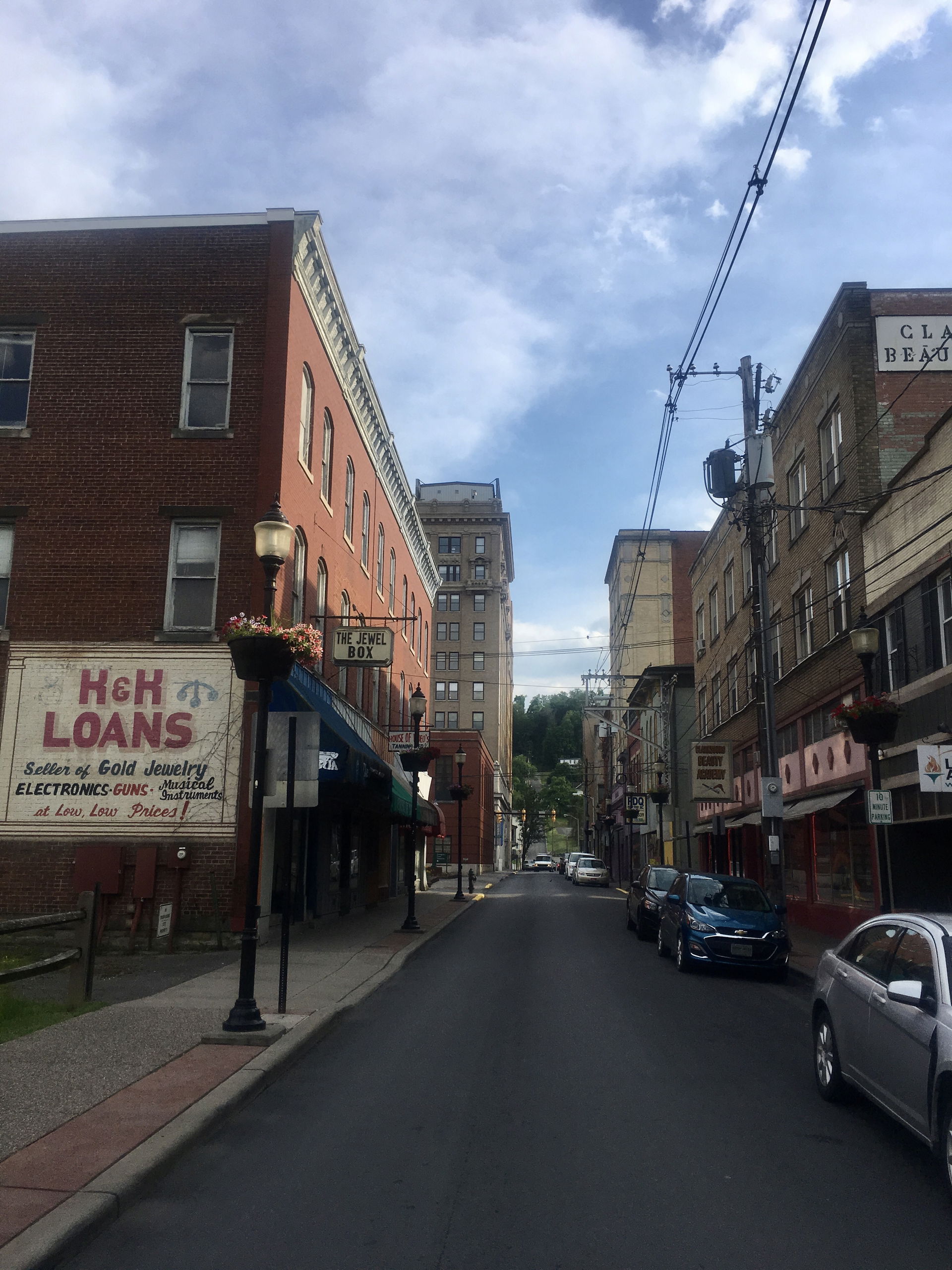 Looking southward down South 3rd Street toward West Main Street…
