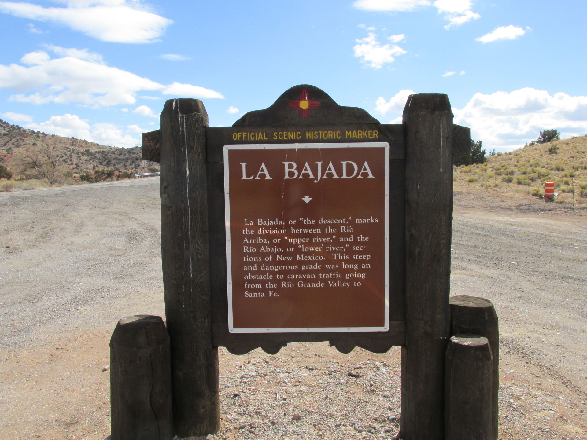 La Bajada historical marker, Peña Blanca New Mexico