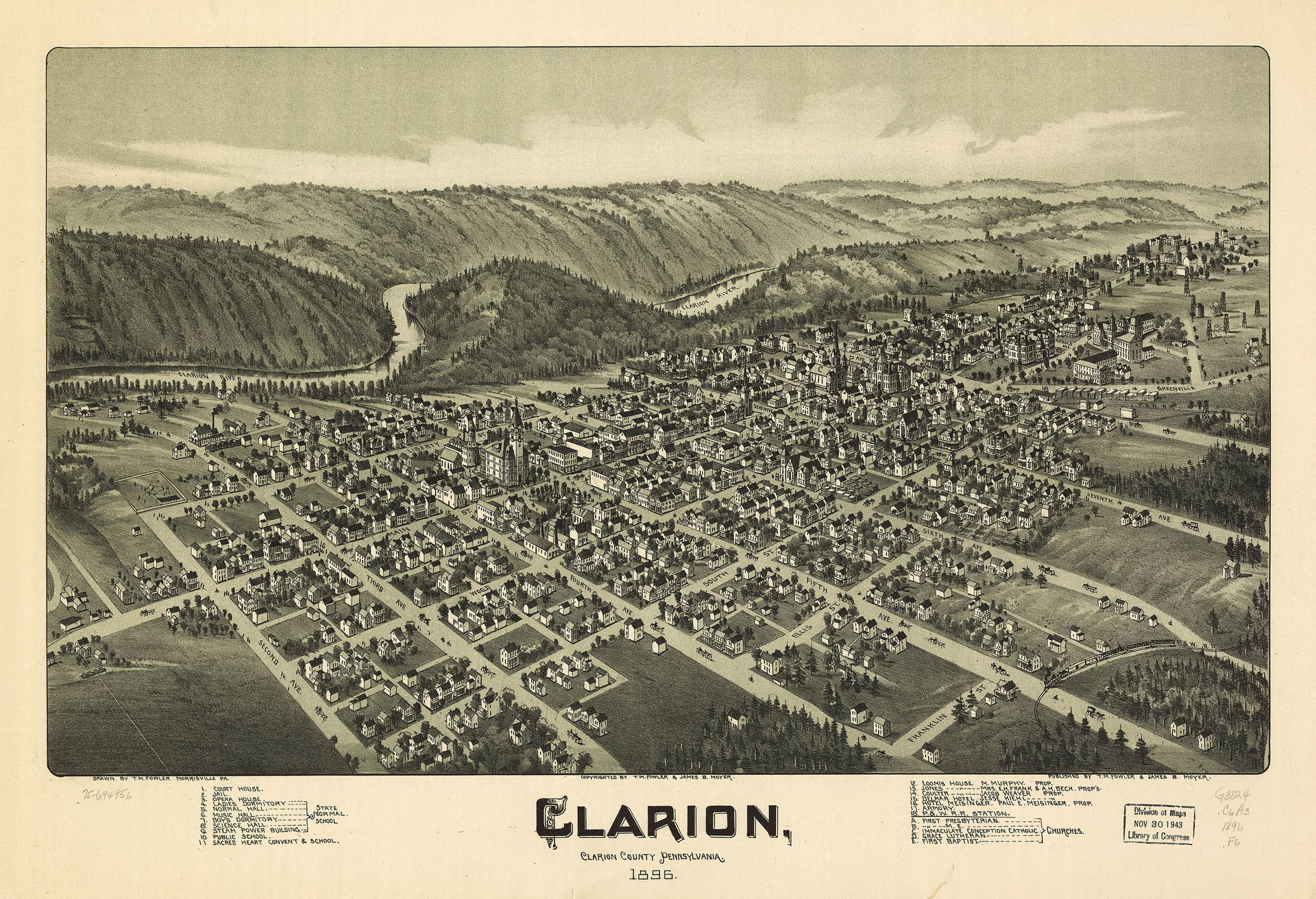 Perspective map not drawn to scale. Bird's-eye-view. LC Panoram…