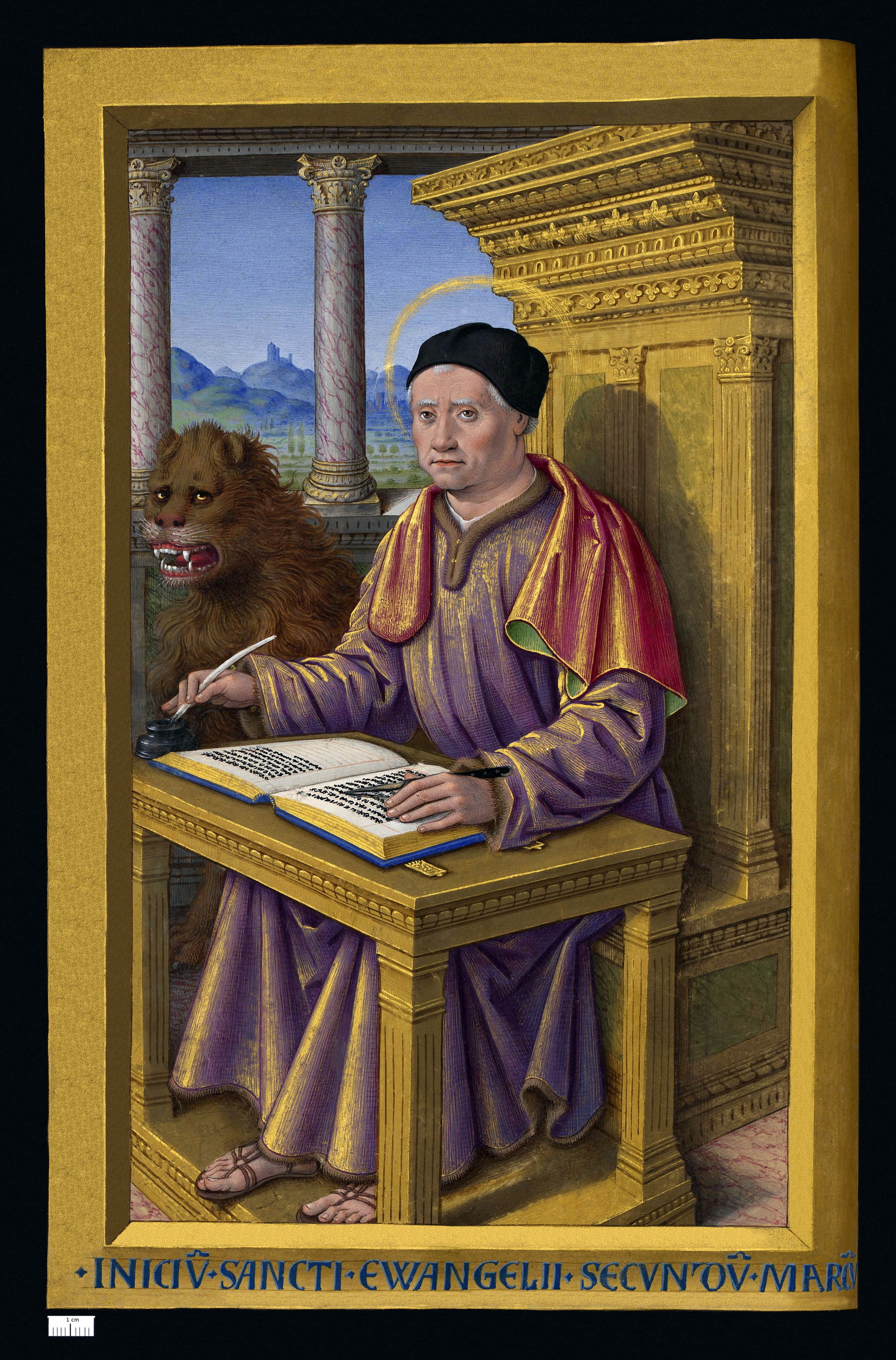 Mark the Evangelist, miniature from the Grandes Heures of Anne …