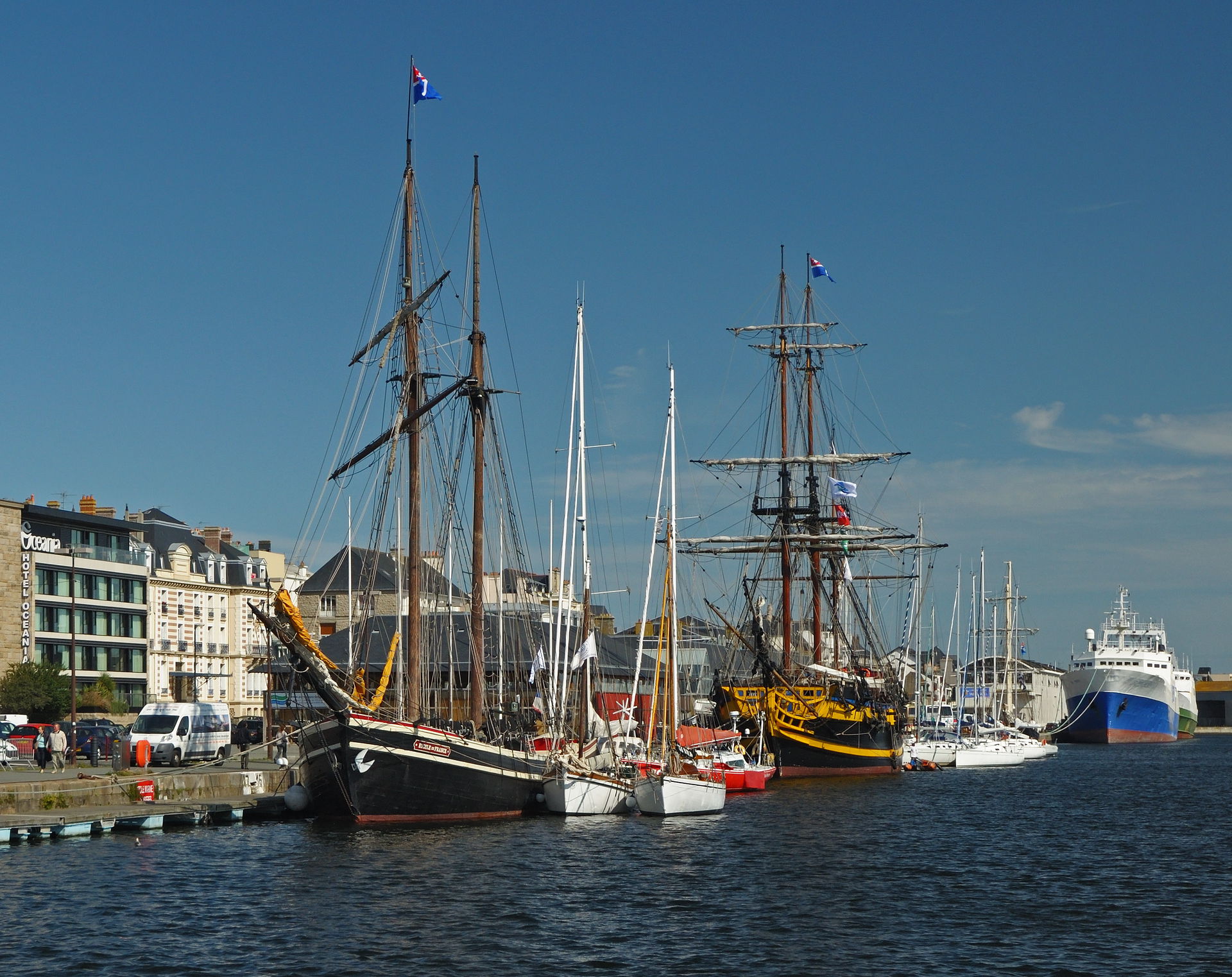 Sailboats near Quai de Terre Neuve. Saint-Malo, France