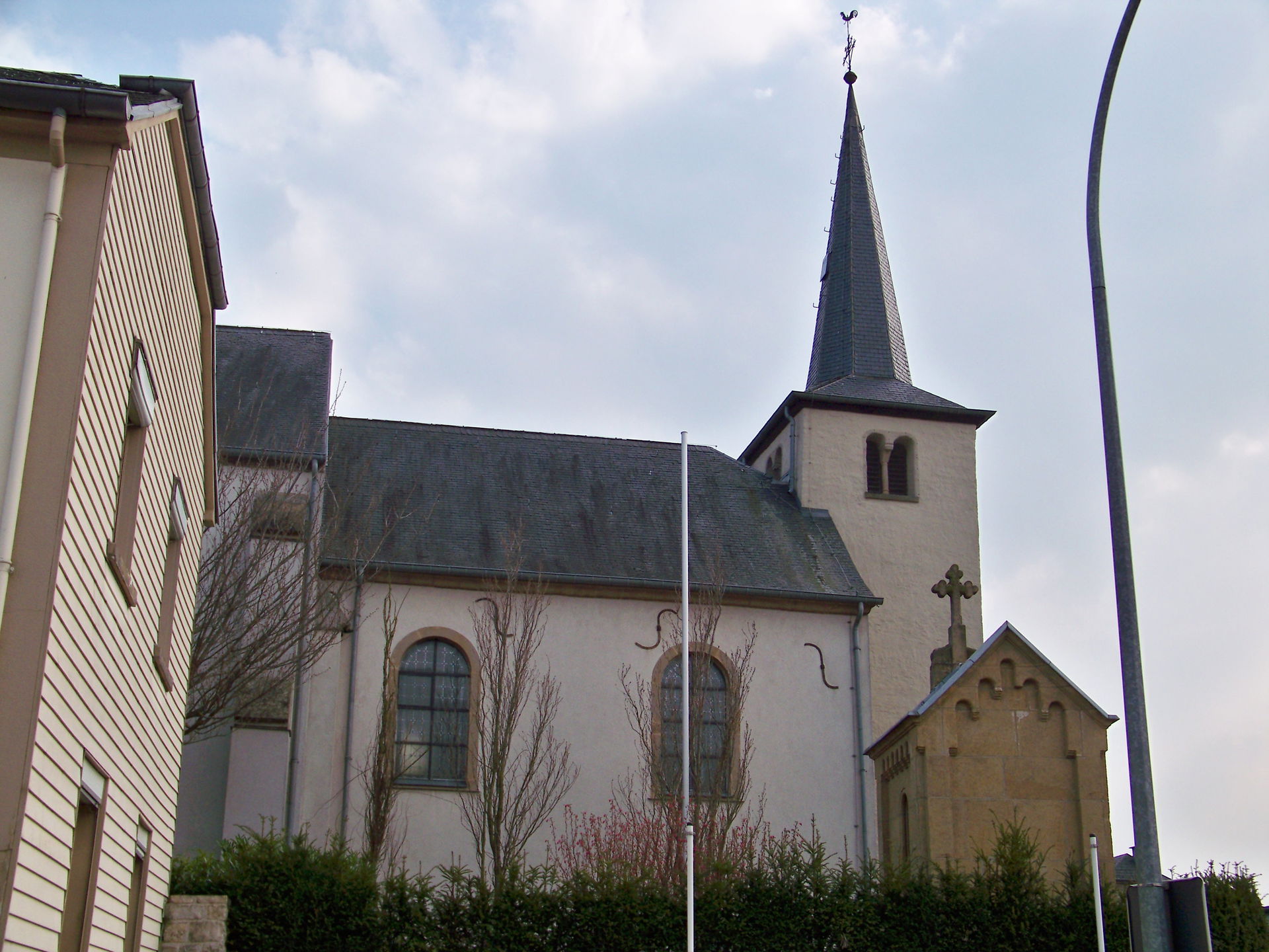 The church with its roman tower at the luxembourgish village of…