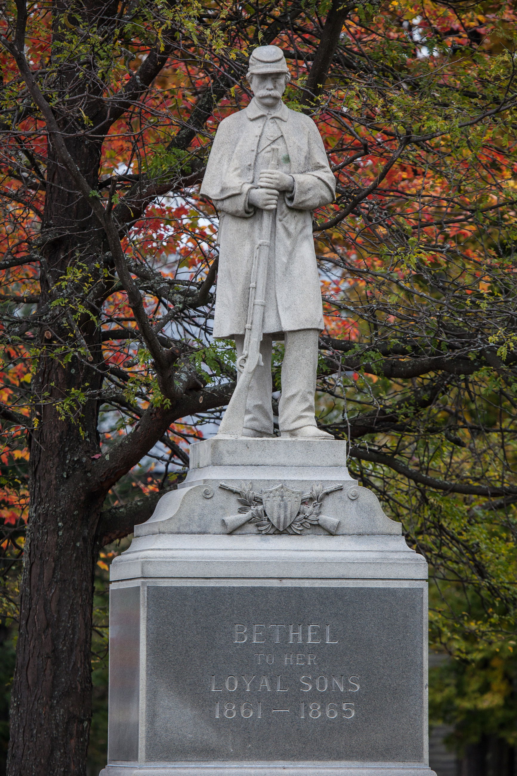 Civil War Memorial in the historic town of Bethel, Maine.
