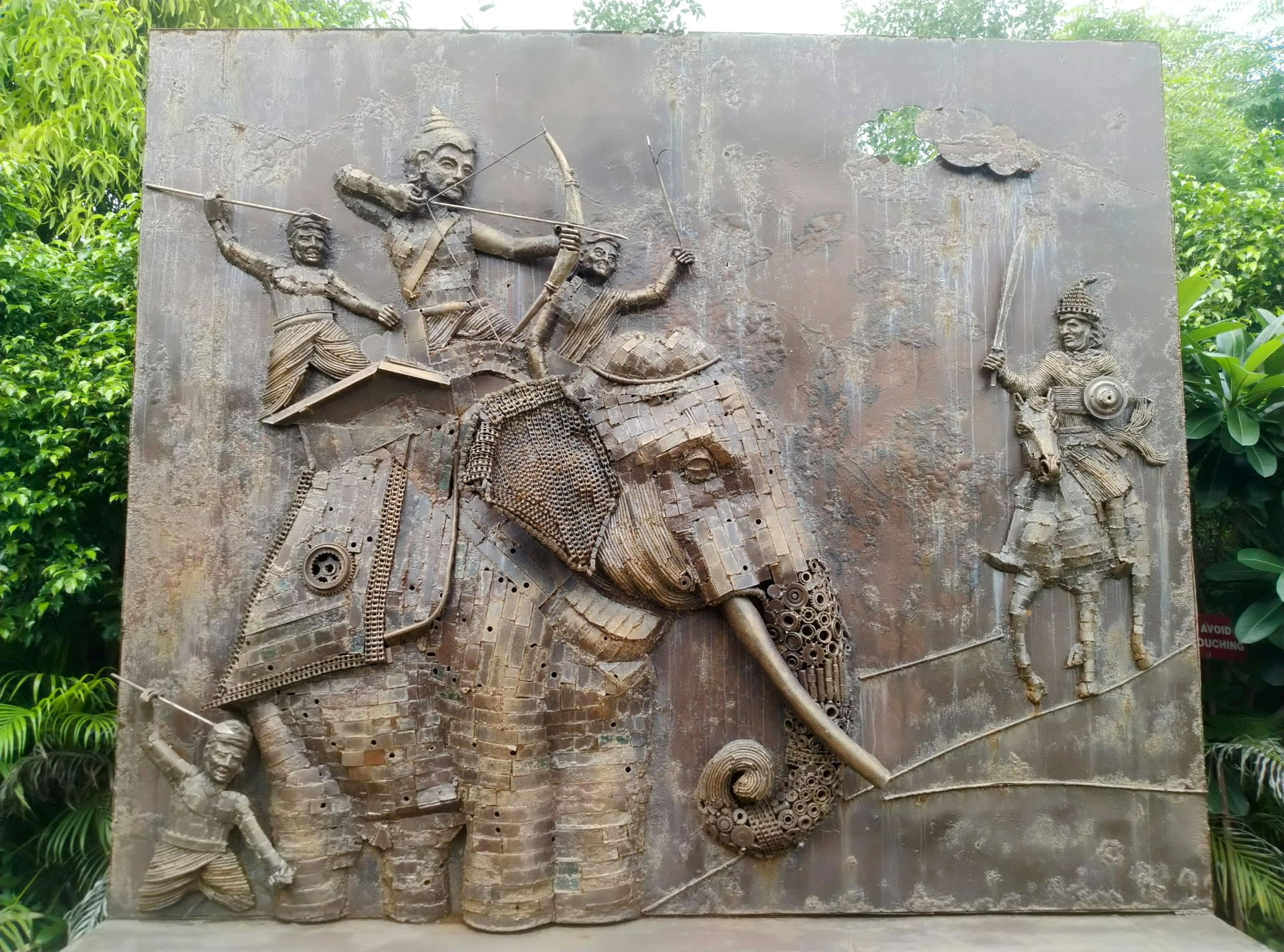 Sculpture of King Porus as seen in Shaheedi Park, Delhi. The sc…