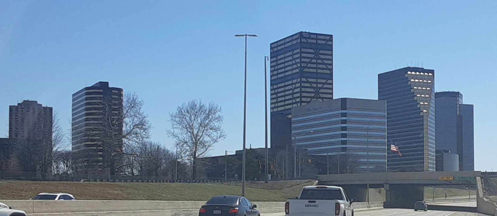 A Skyline of Southfield Town Center taken southbound on M39