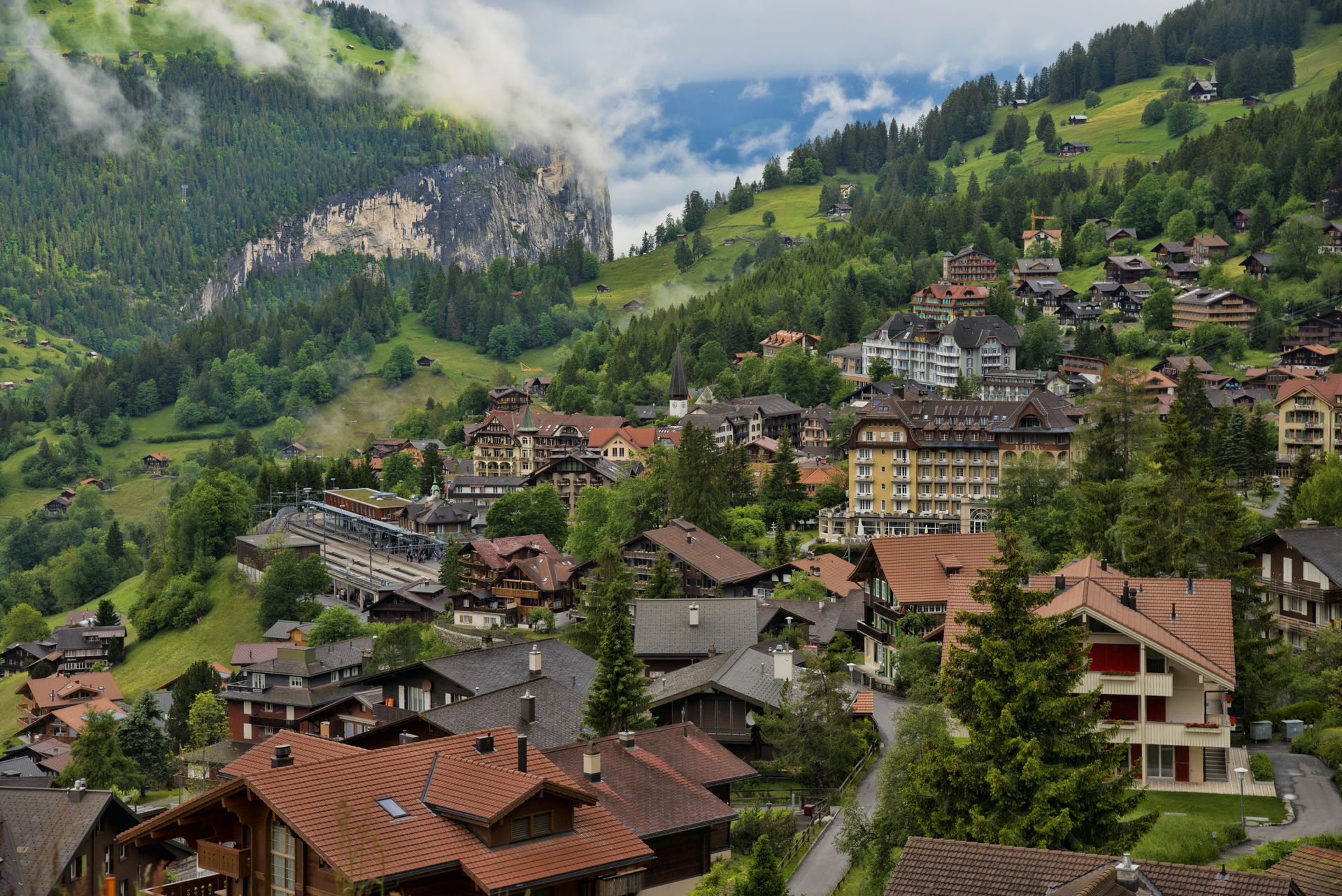 Wengen, Switzerland, from the train, 2012