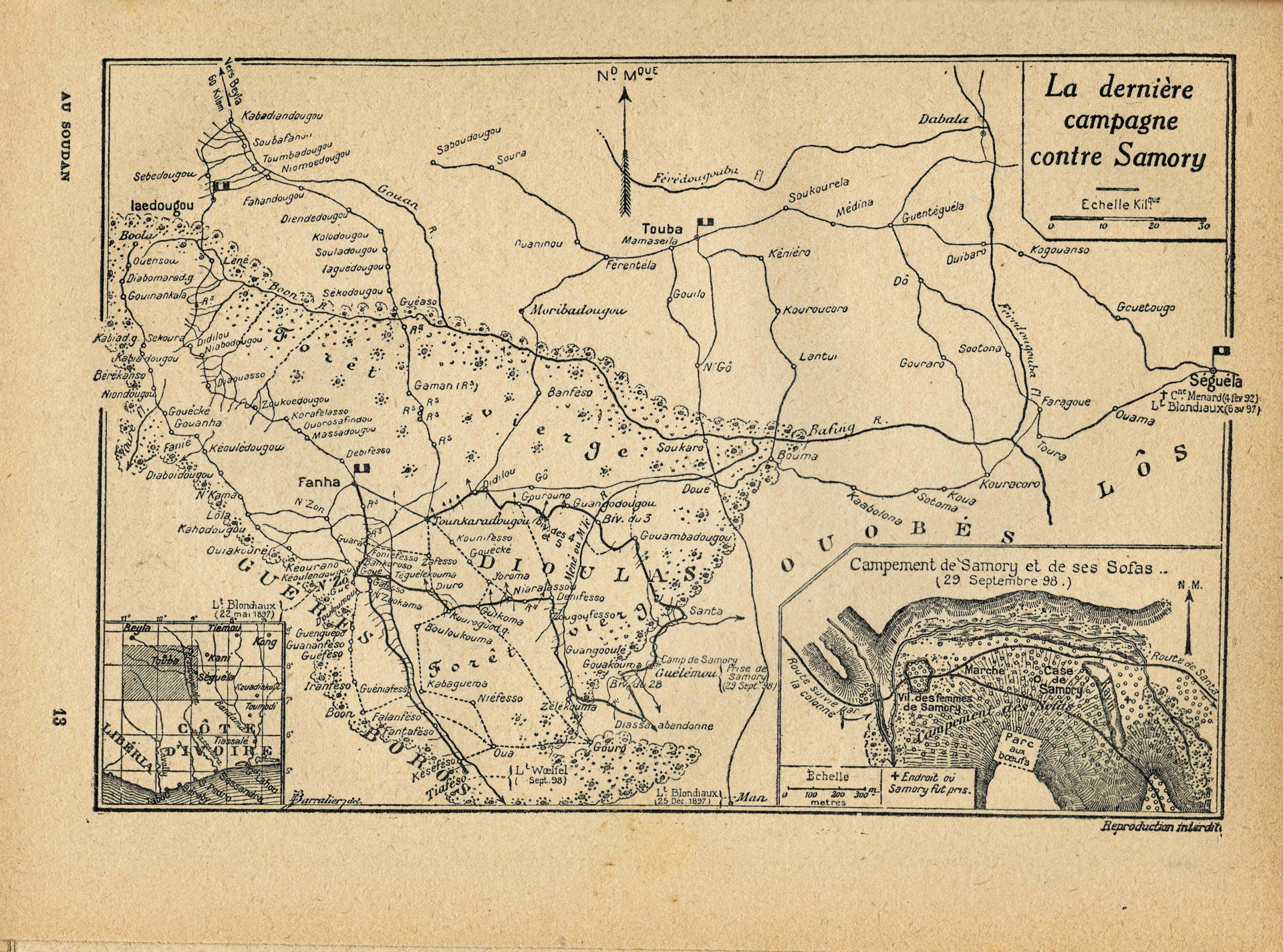 Une des illustrations de l'ouvrage du général Gouraud, Souvenir…