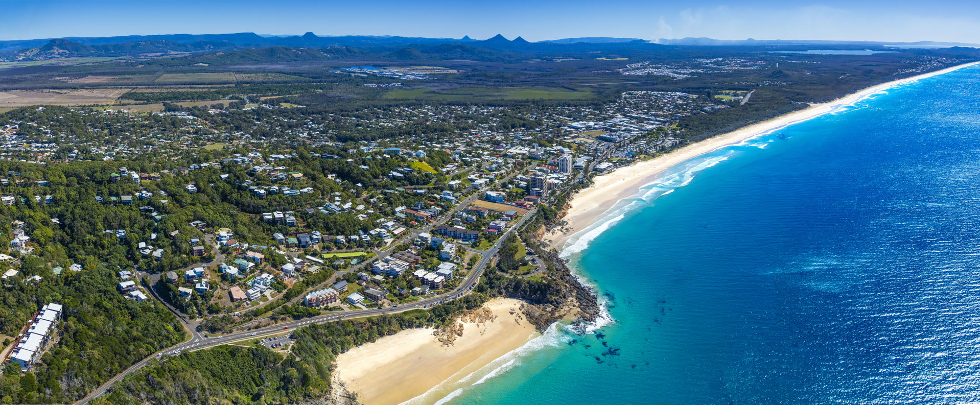 Coolum beach Queensland aerial photo