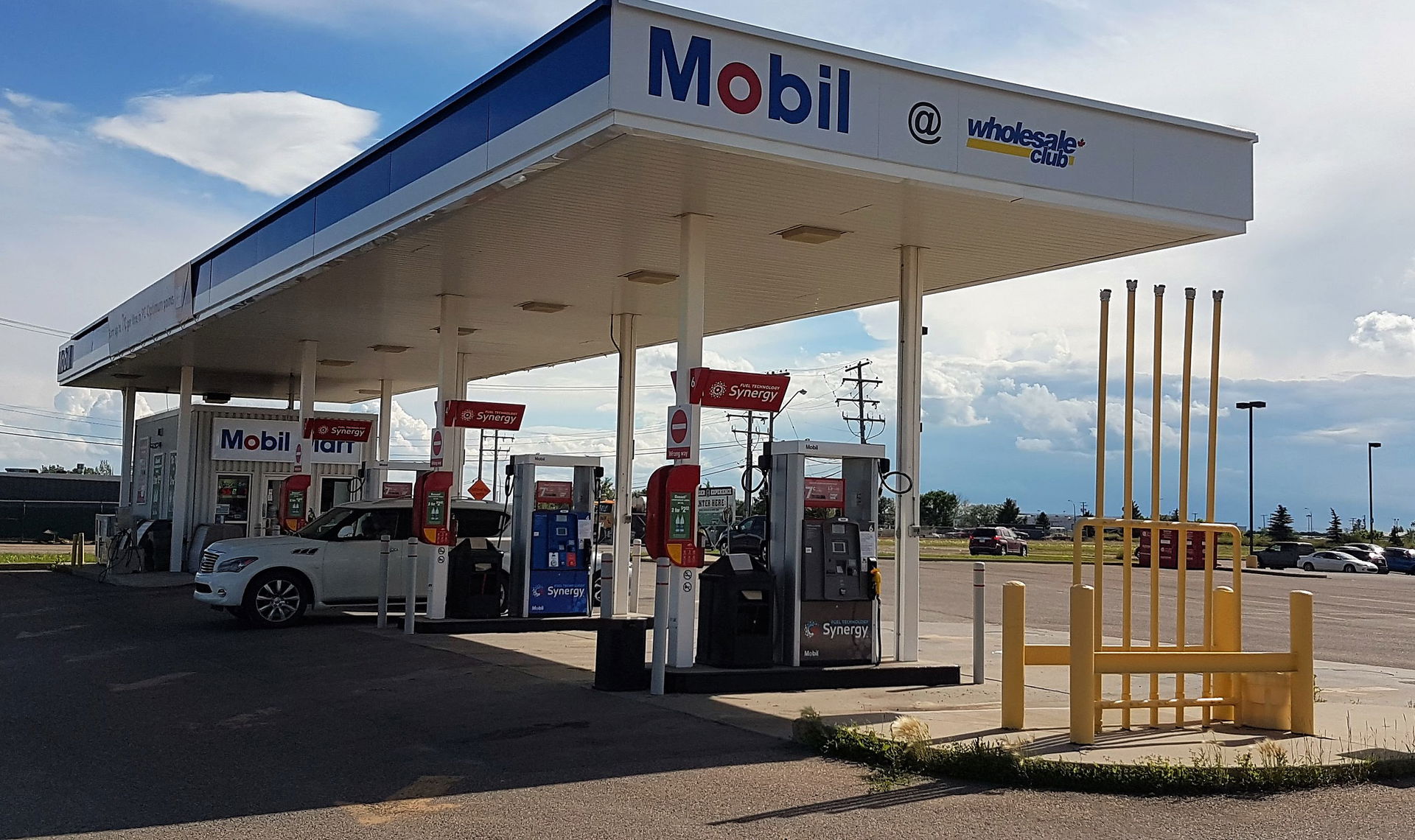 Mobil gas station at Wholesale Club in Saskatchewan.