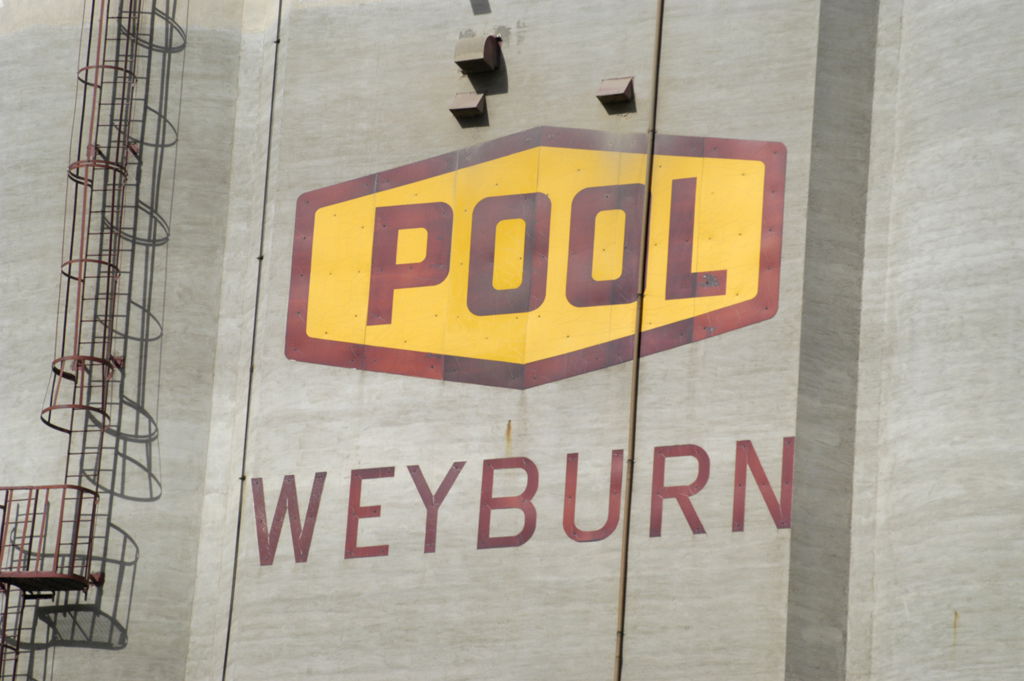 Close up of the location sign on the new Weyburn Pool elevator.