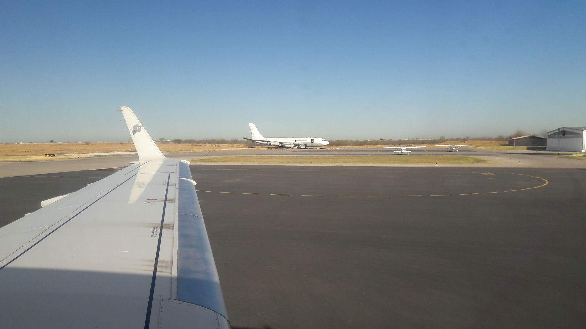 Taxiways tarmac of the airport of Nuevo Laredo, Tamaulipas, Mex…