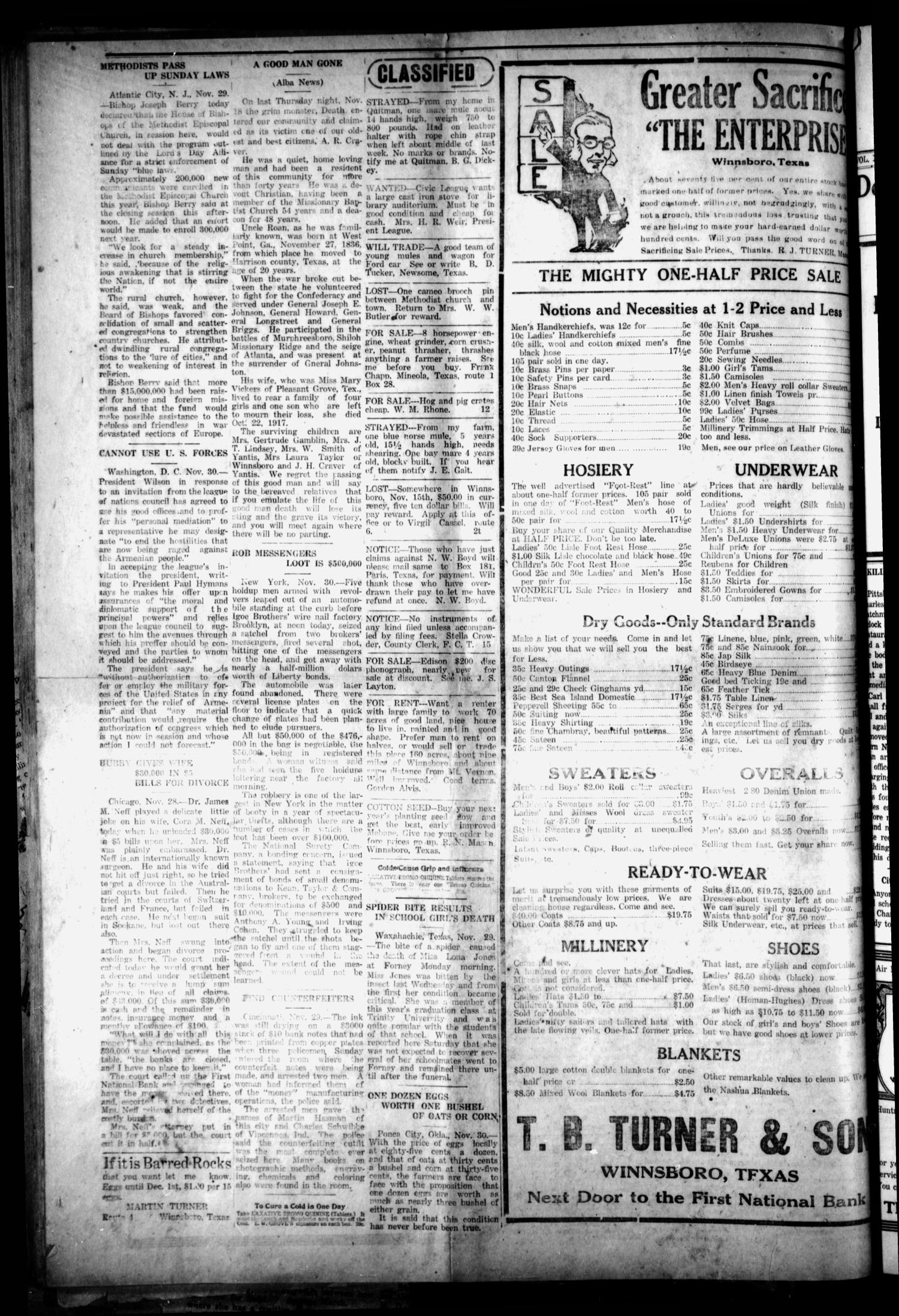 Weekly newspaper from Winnsboro, Texas that includes local, sta…